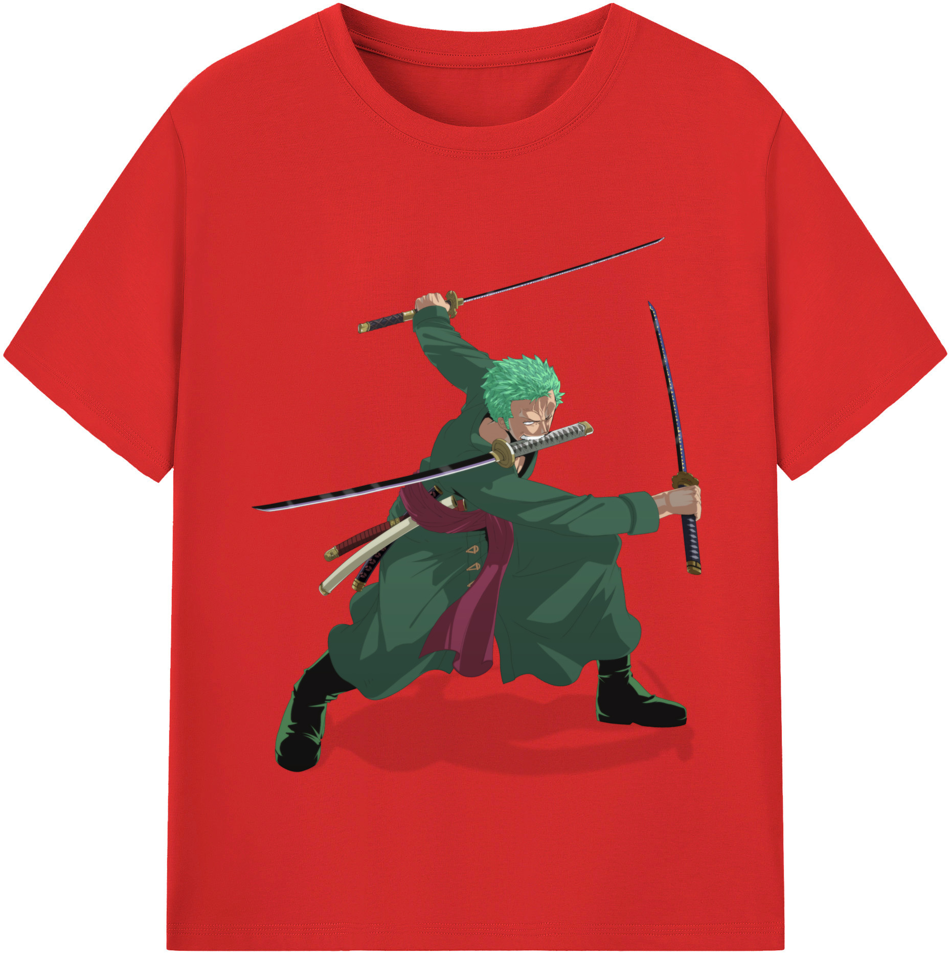 ワンピース ロロノア・ゾロ ONE PIECE Roronoa Zoro 綿100％半袖Tシャツ（フロントプリント）