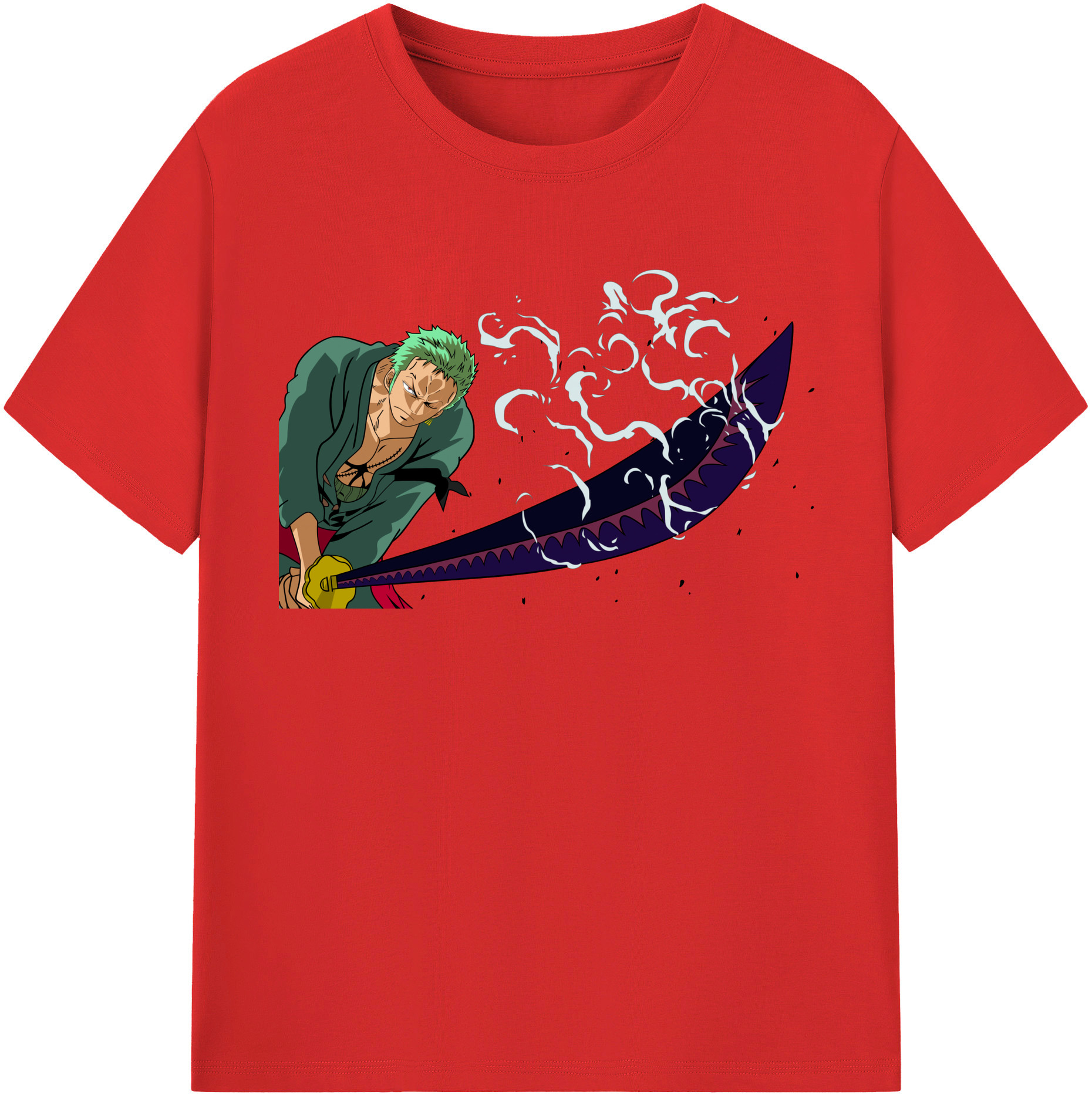 ワンピース ロロノア・ゾロ ONE PIECE Roronoa Zoro 綿100％半袖Tシャツ（フロントプリント）