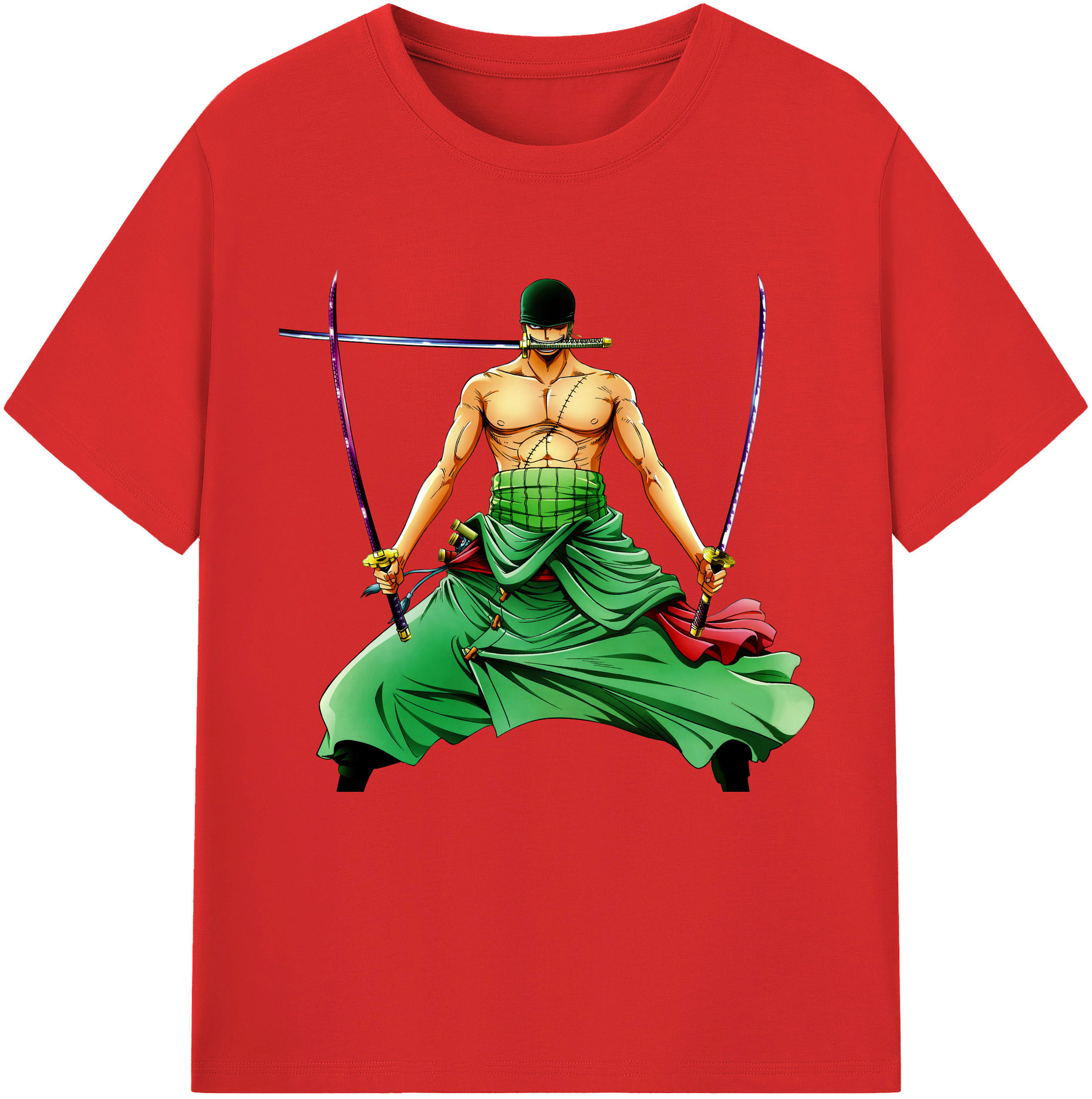 ワンピース ロロノア・ゾロ ONE PIECE Roronoa Zoro 綿100％半袖Tシャツ（フロントプリント）