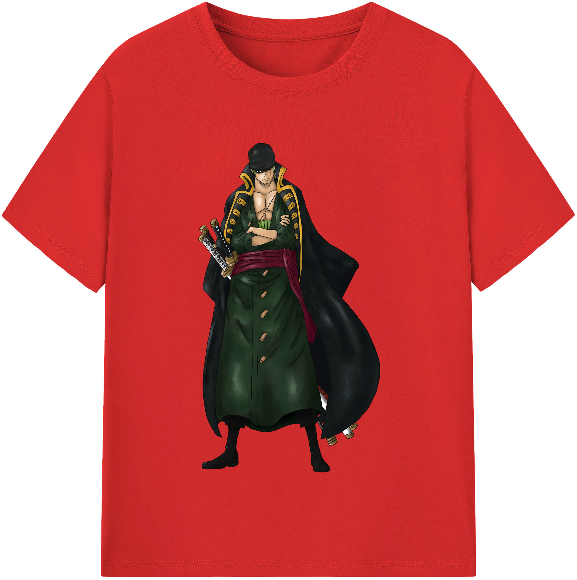 ワンピース ロロノア・ゾロ ONE PIECE Roronoa Zoro 綿100％半袖Tシャツ（フロントプリント）