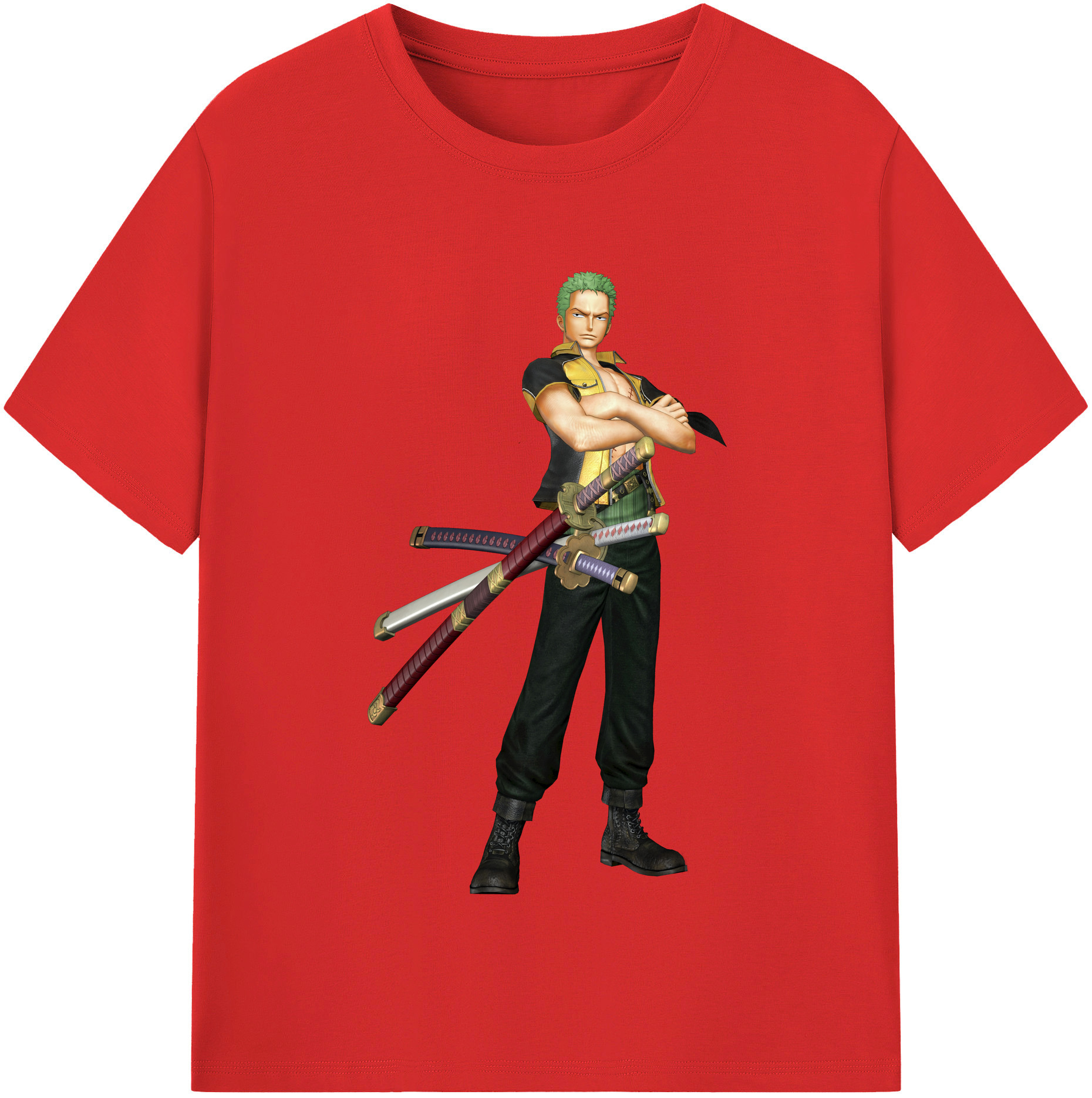 ワンピース ロロノア・ゾロ ONE PIECE Roronoa Zoro 綿100％半袖Tシャツ（フロントプリント）
