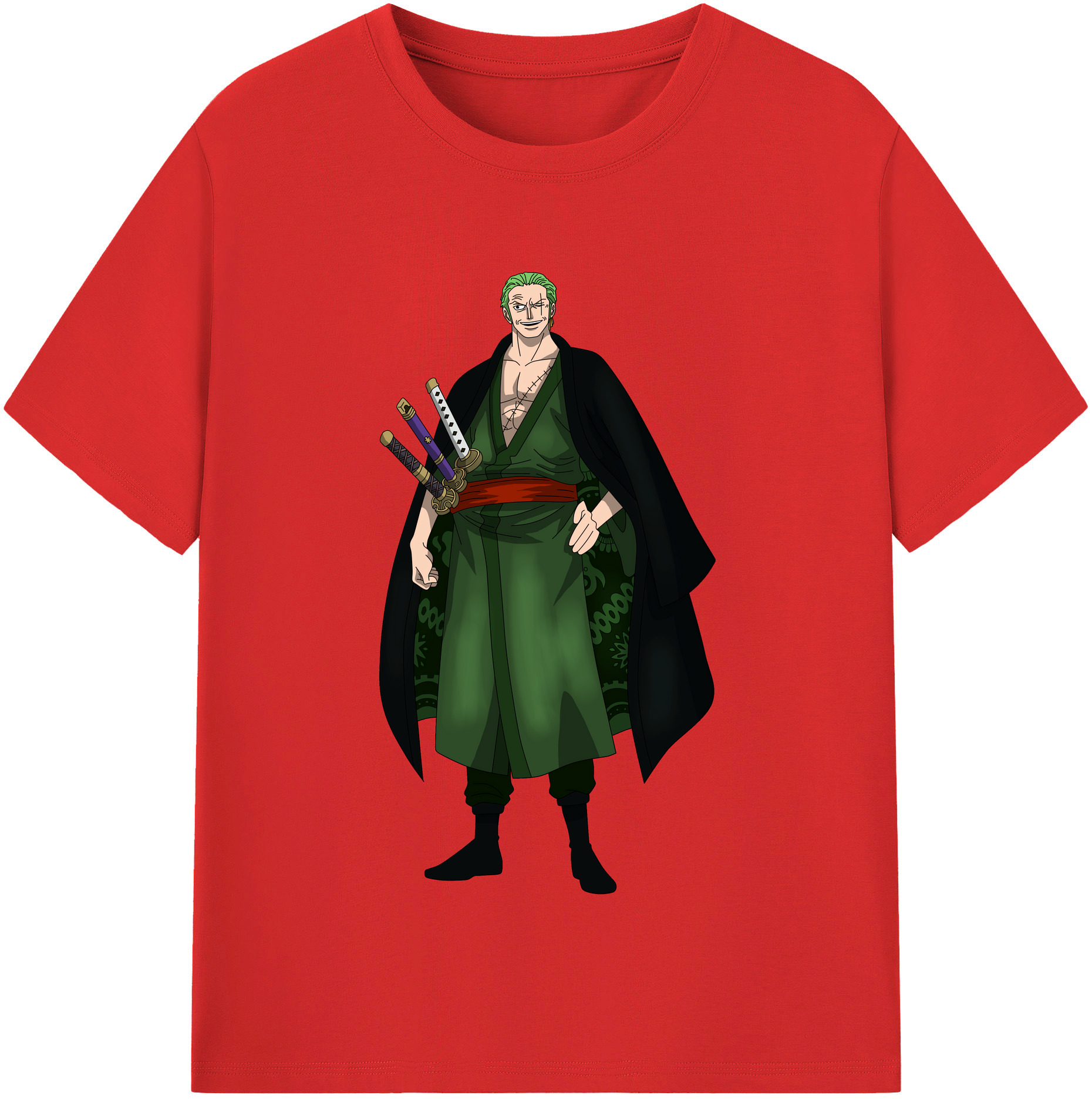 ワンピース ロロノア・ゾロ ONE PIECE Roronoa Zoro 綿100％半袖Tシャツ（フロントプリント）