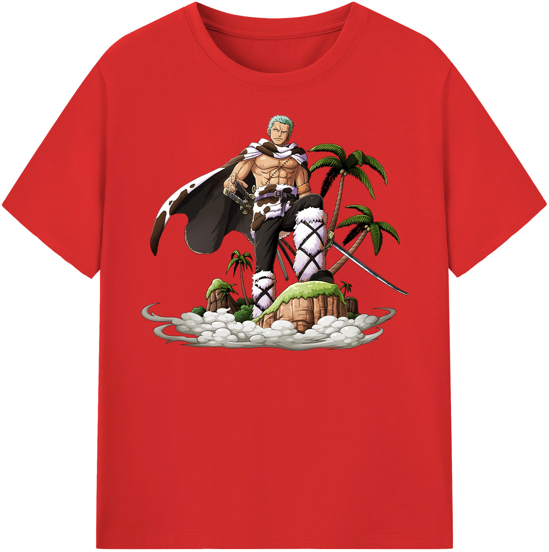 ワンピース ロロノア・ゾロ ONE PIECE Roronoa Zoro 綿100％半袖Tシャツ（フロントプリント）