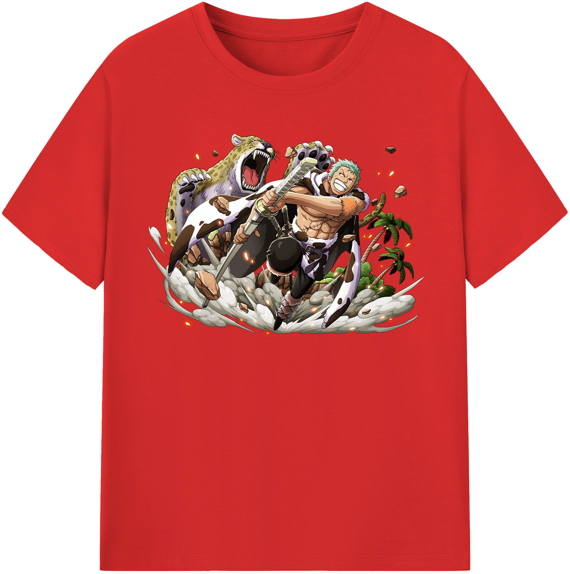 ワンピース ロロノア・ゾロ ONE PIECE Roronoa Zoro 綿100％半袖Tシャツ（フロントプリント）