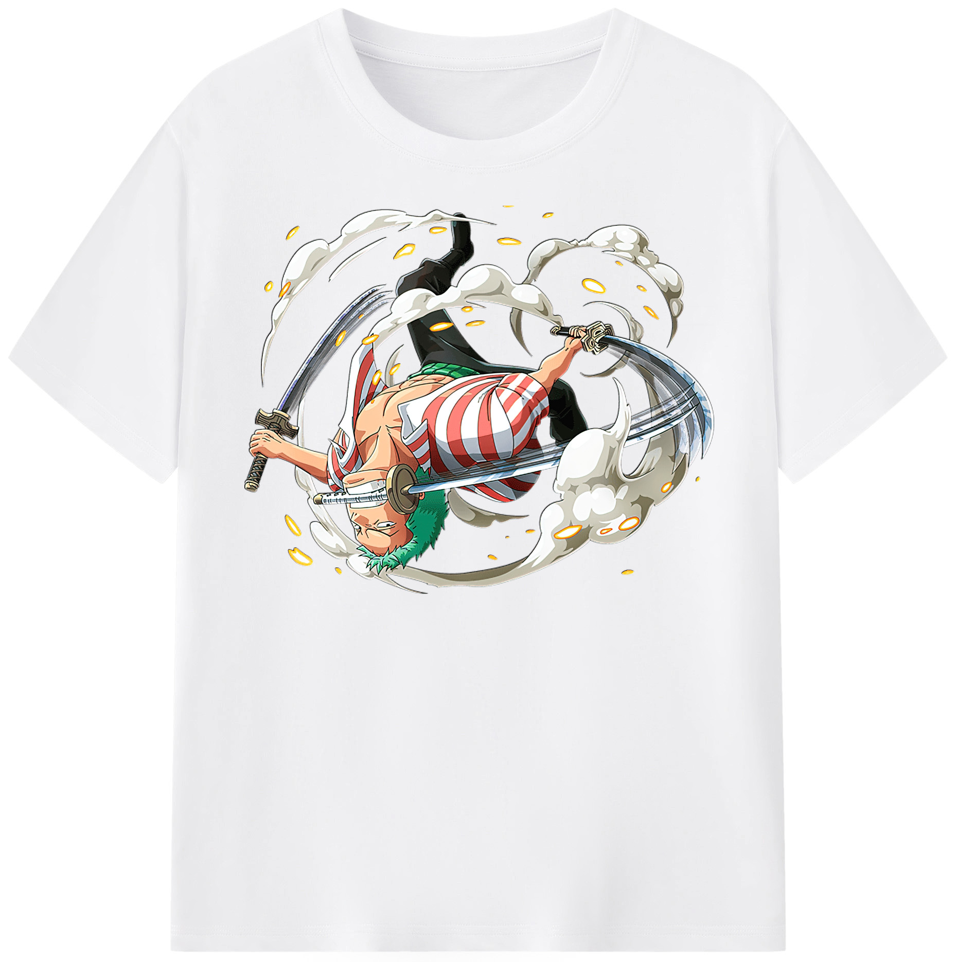 ワンピース ロロノア・ゾロ ONE PIECE Roronoa Zoro 綿100％半袖Tシャツ（フロントプリント）