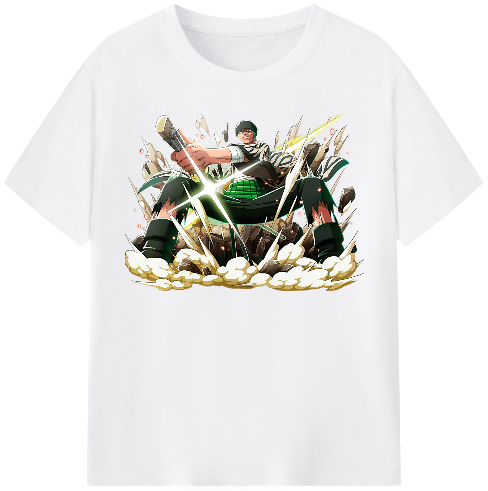ワンピース ロロノア・ゾロ ONE PIECE Roronoa Zoro 綿100％半袖Tシャツ（フロントプリント）