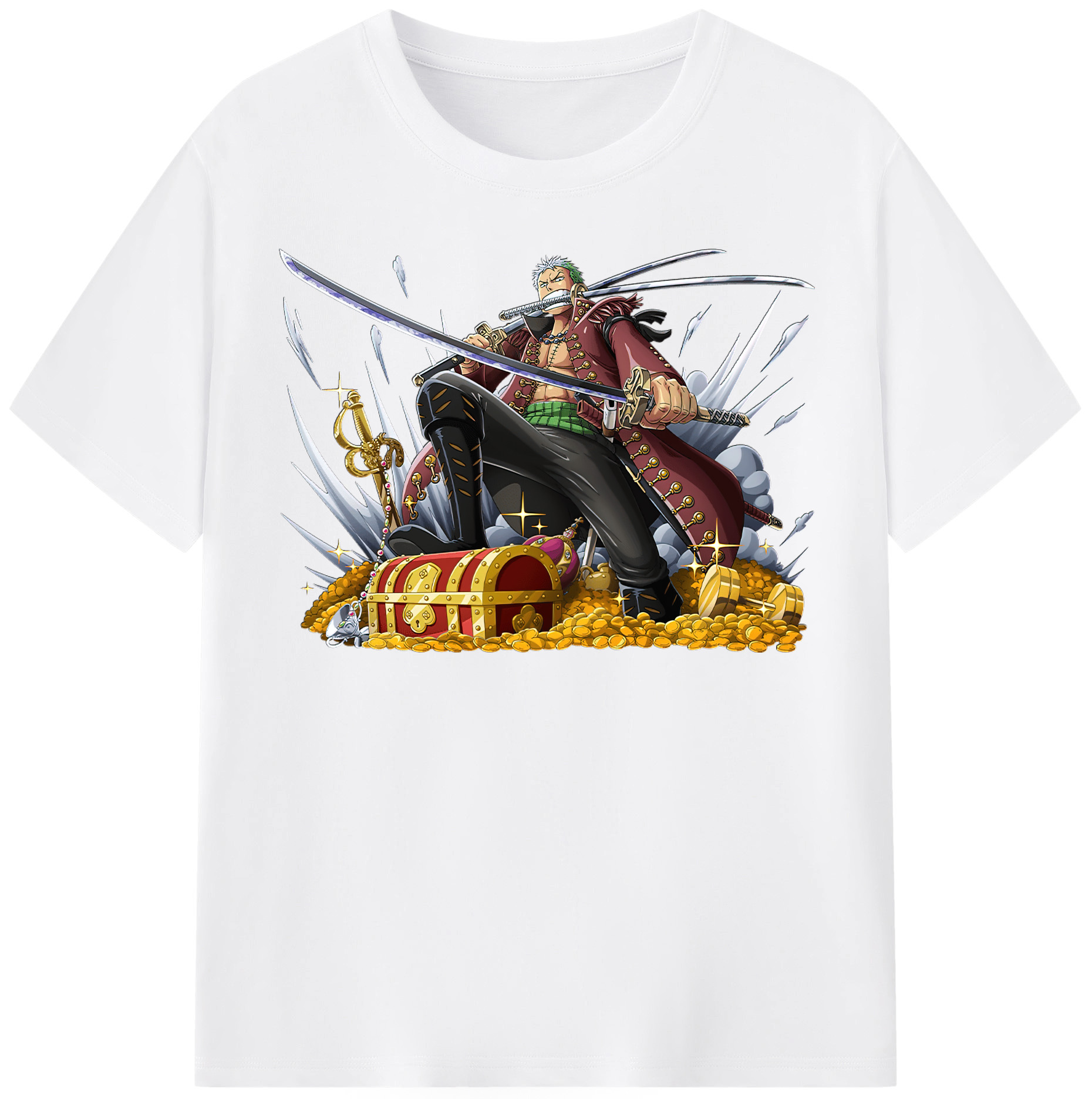 ワンピース ロロノア・ゾロ ONE PIECE Roronoa Zoro 綿100％半袖Tシャツ（フロントプリント）