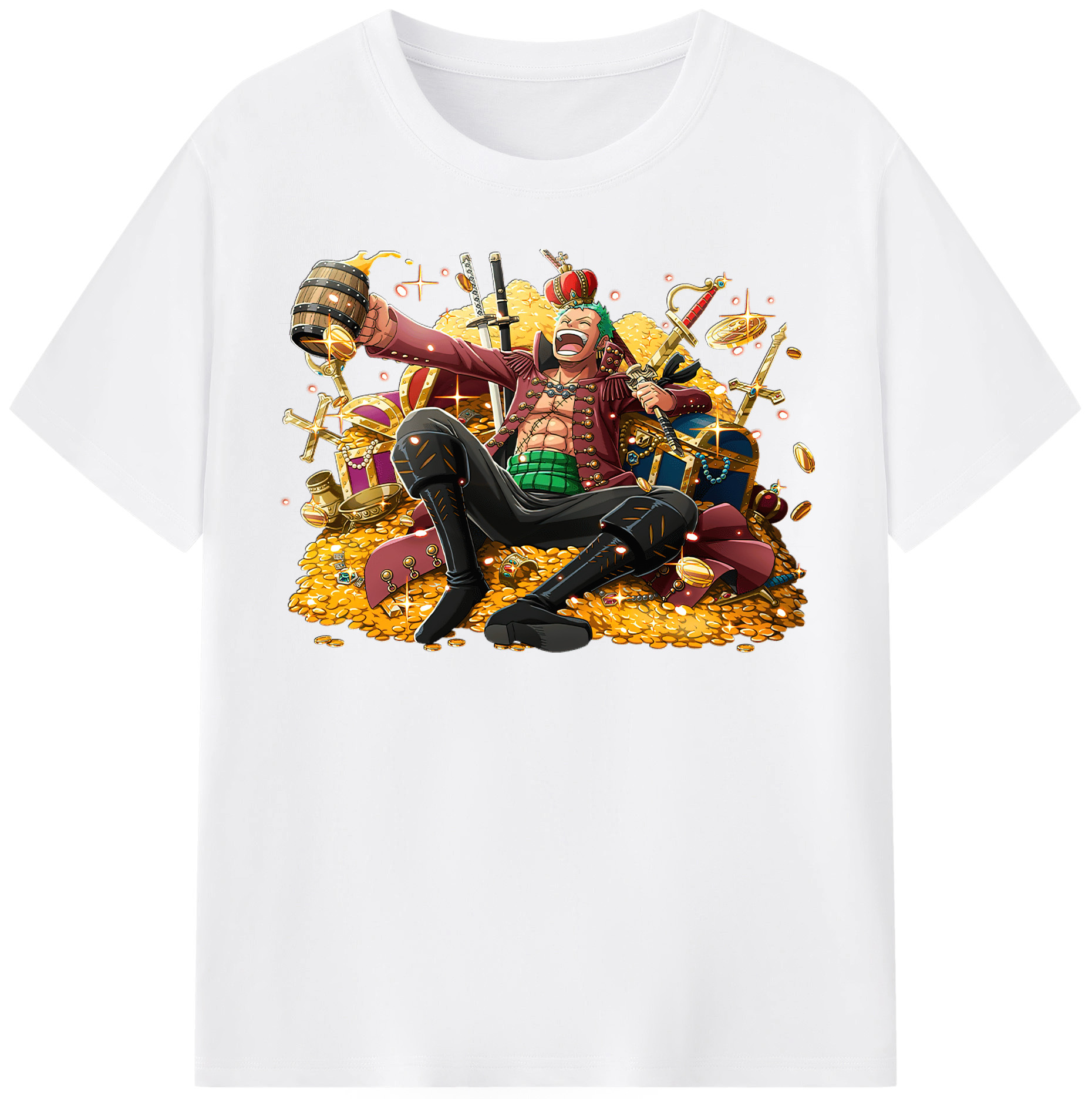 ワンピース ロロノア・ゾロ ONE PIECE Roronoa Zoro 綿100％半袖Tシャツ（フロントプリント）