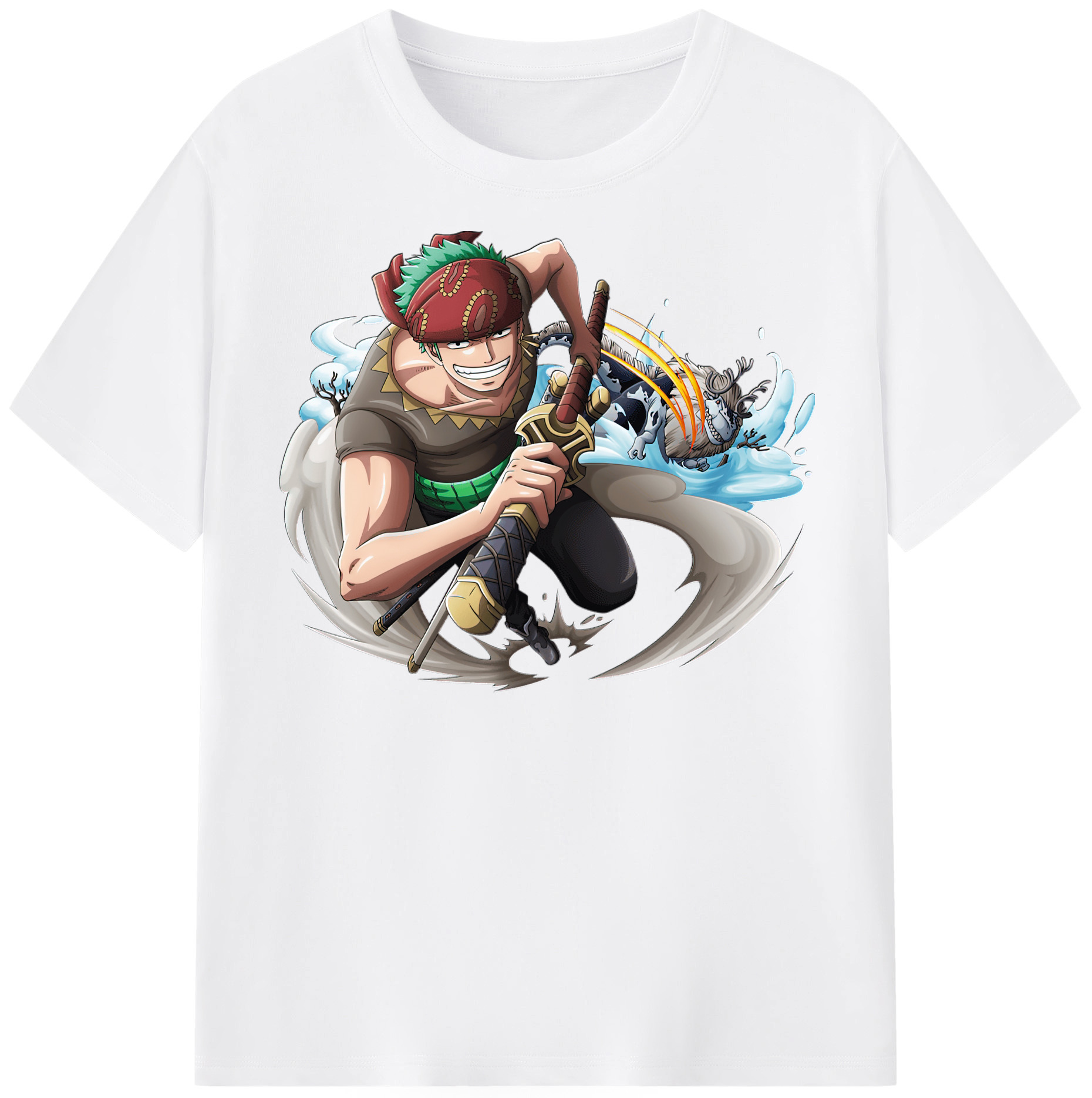 ワンピース ロロノア・ゾロ ONE PIECE Roronoa Zoro 綿100％半袖Tシャツ（フロントプリント）