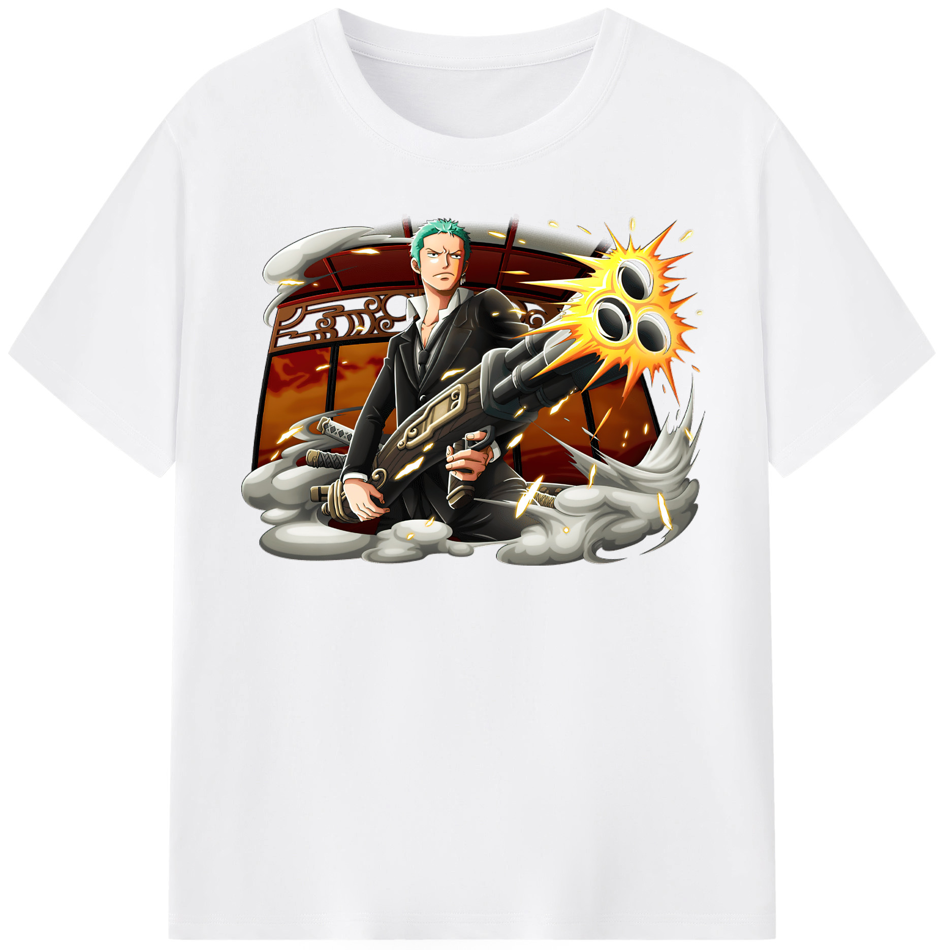 ワンピース ロロノア・ゾロ ONE PIECE Roronoa Zoro 綿100％半袖Tシャツ（フロントプリント）