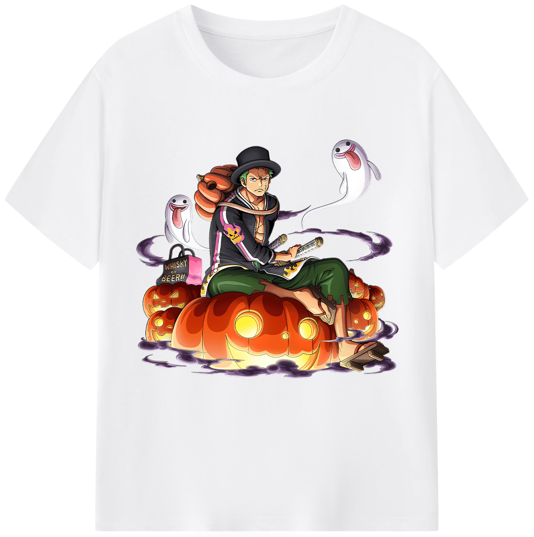 ワンピース ロロノア・ゾロ ONE PIECE Roronoa Zoro 綿100％半袖Tシャツ（フロントプリント）