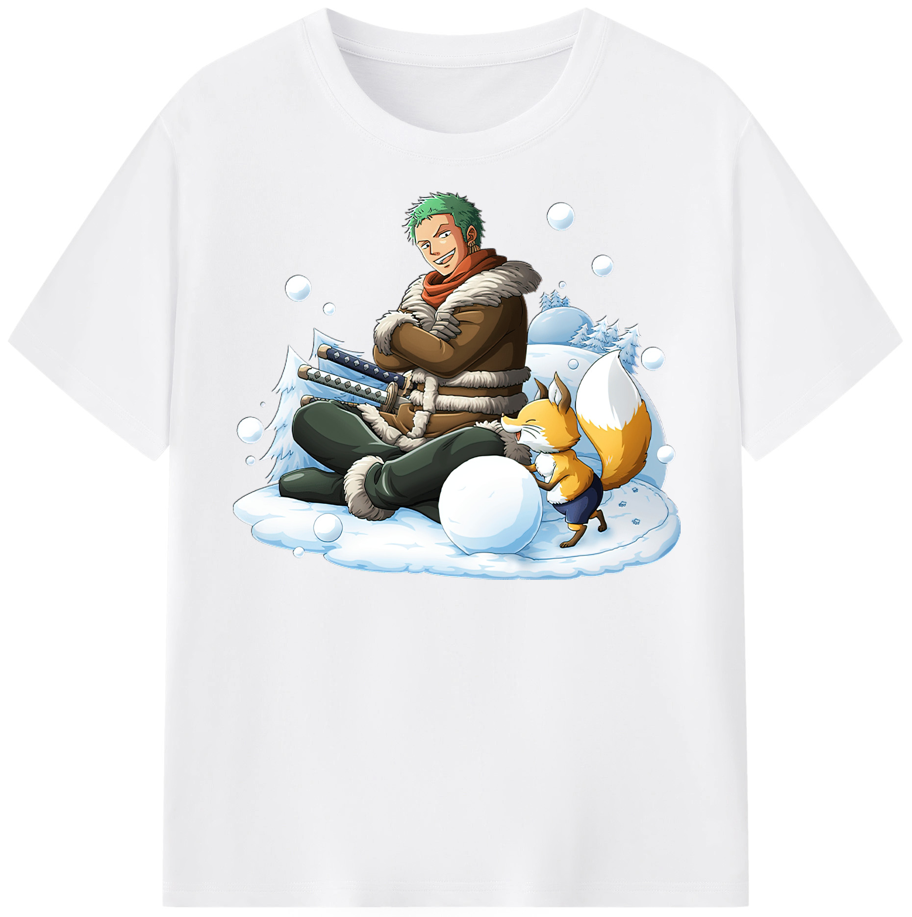 ワンピース ロロノア・ゾロ ONE PIECE Roronoa Zoro 綿100％半袖Tシャツ（フロントプリント）