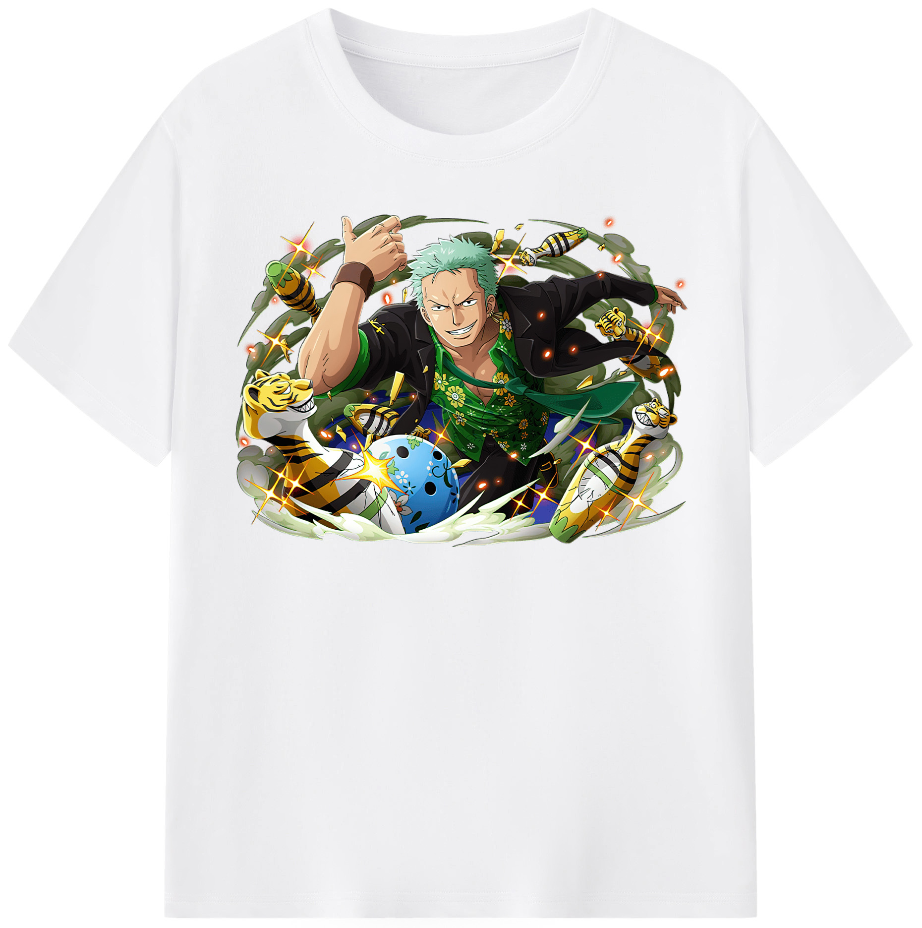 ワンピース ロロノア・ゾロ ONE PIECE Roronoa Zoro 綿100％半袖Tシャツ（フロントプリント）