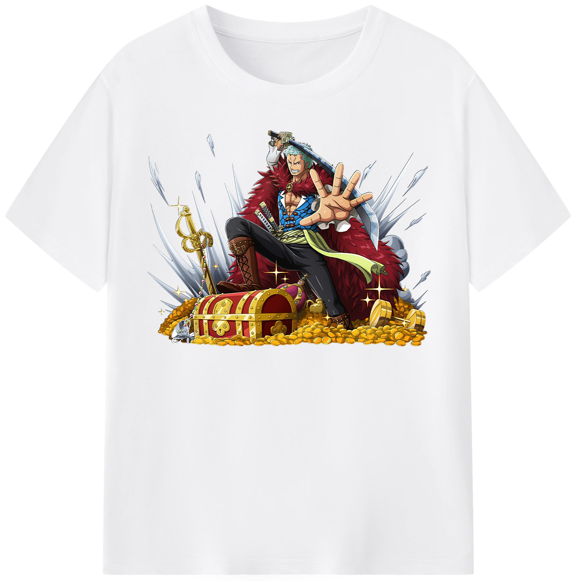 ワンピース ロロノア・ゾロ ONE PIECE Roronoa Zoro 綿100％半袖Tシャツ（フロントプリント）