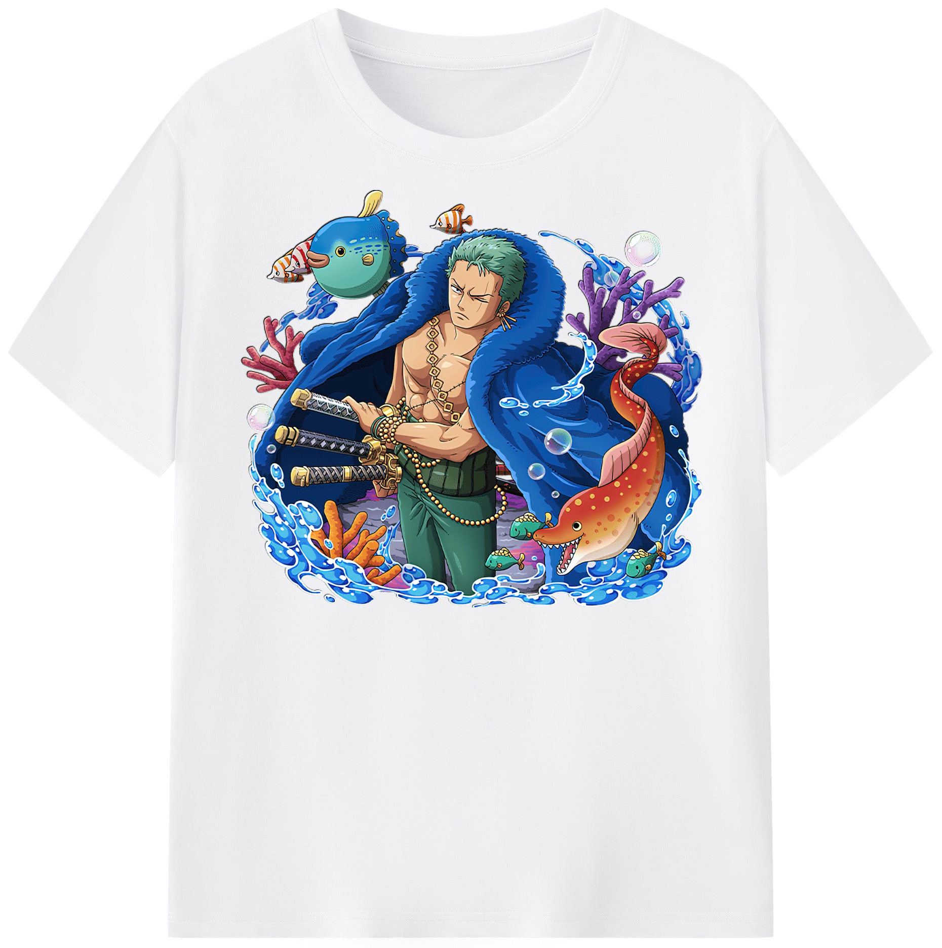 ワンピース ロロノア・ゾロ ONE PIECE Roronoa Zoro 綿100％半袖Tシャツ（フロントプリント）