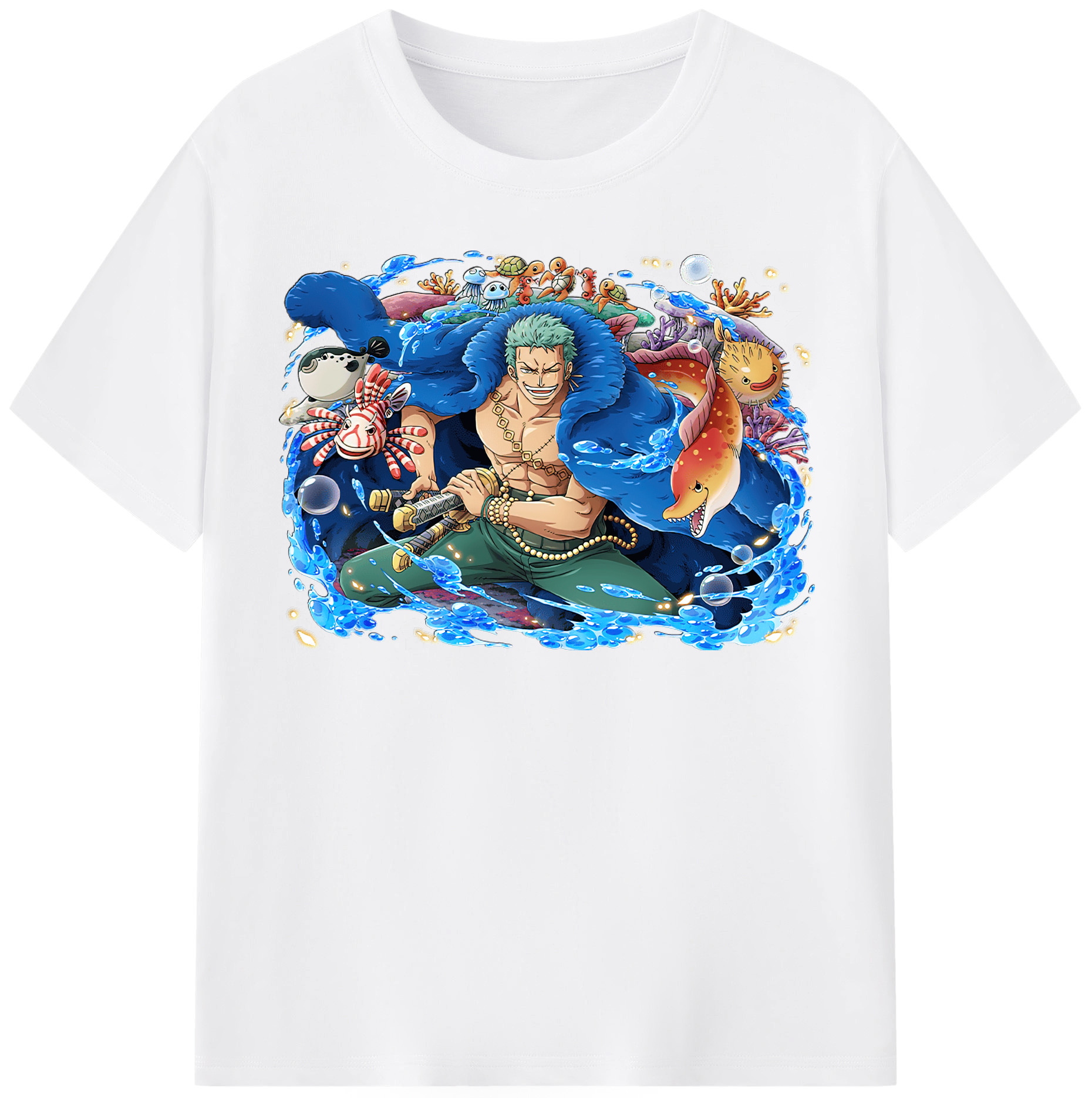 （画像用） ワンピース ロロノア・ゾロ ONE PIECE Roronoa Zoro 綿100％半袖Tシャツ（フロントプリント）