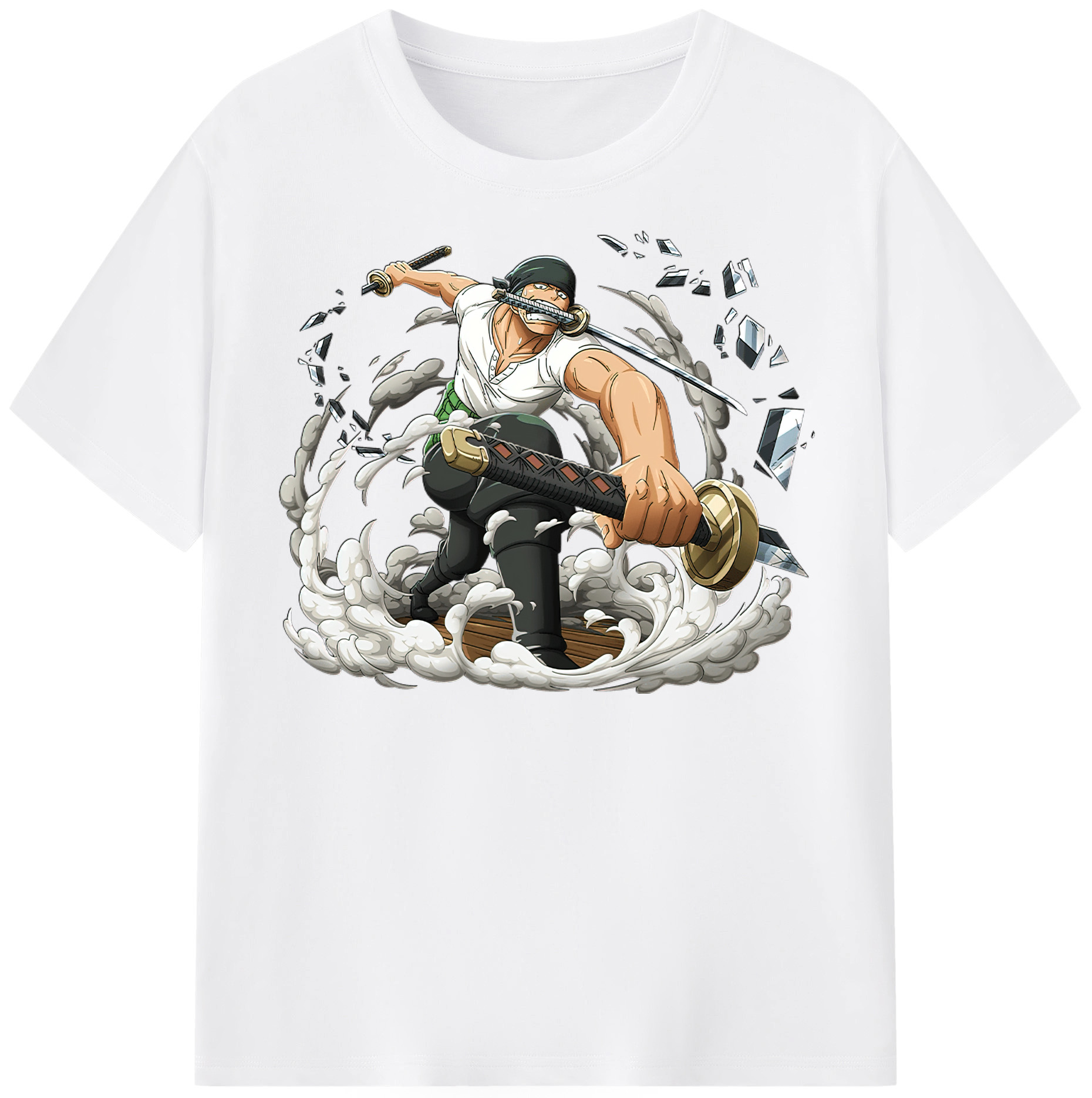 ワンピース ロロノア・ゾロ ONE PIECE Roronoa Zoro 綿100％半袖Tシャツ（フロントプリント）
