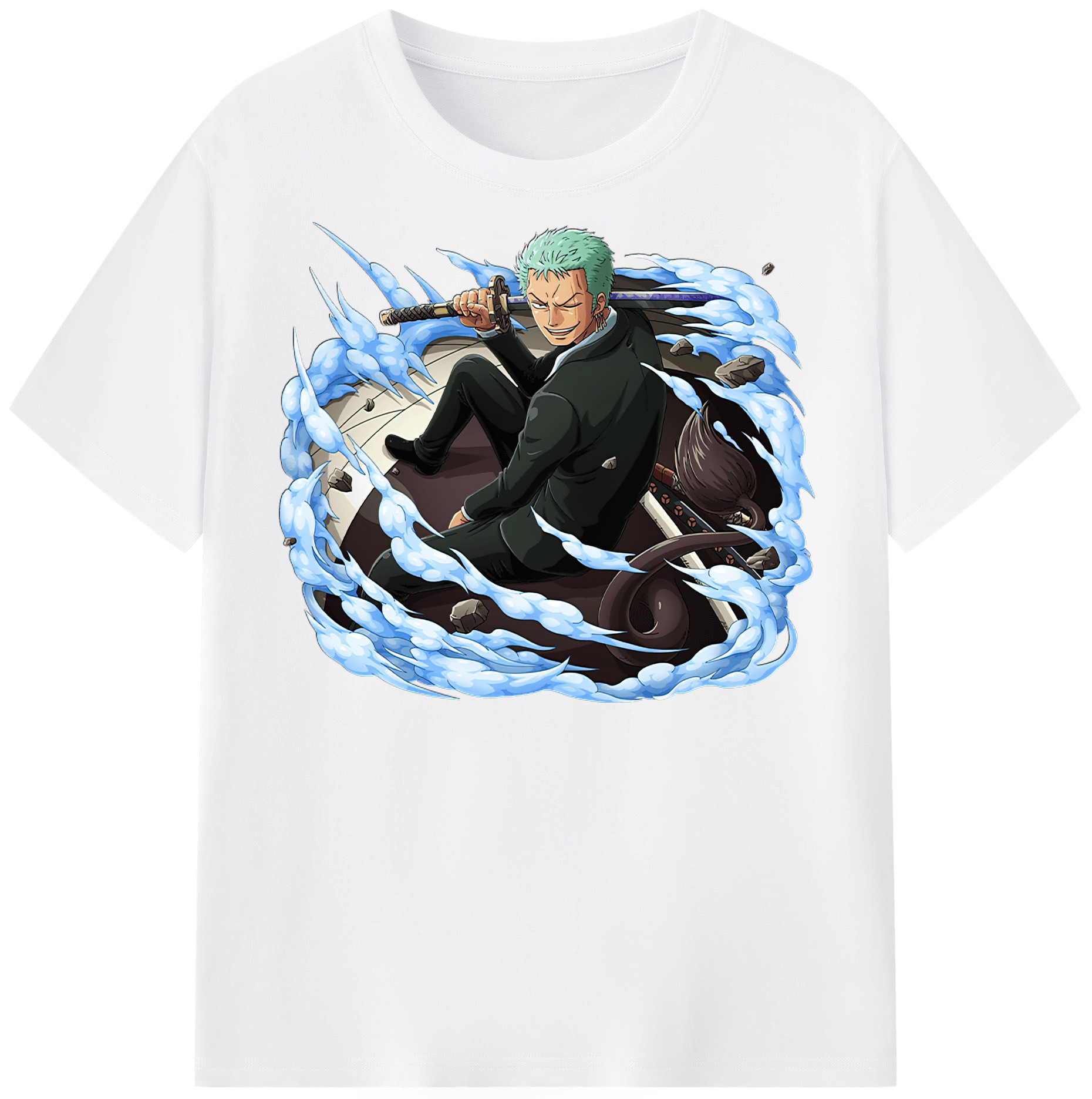 ワンピース ロロノア・ゾロ ONE PIECE Roronoa Zoro 綿100％半袖Tシャツ（フロントプリント）