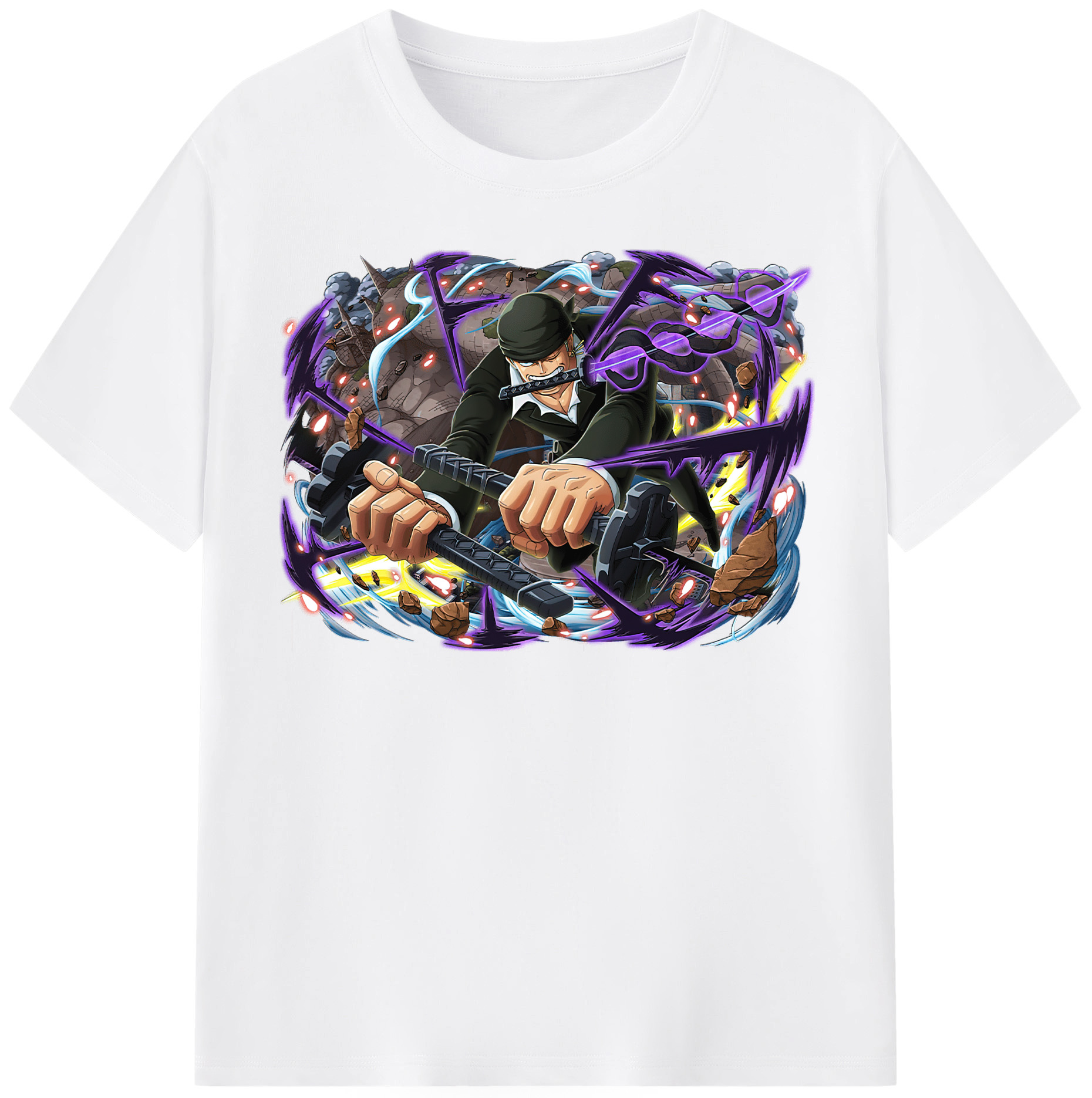 ワンピース ロロノア・ゾロ ONE PIECE Roronoa Zoro 綿100％半袖Tシャツ（フロントプリント）