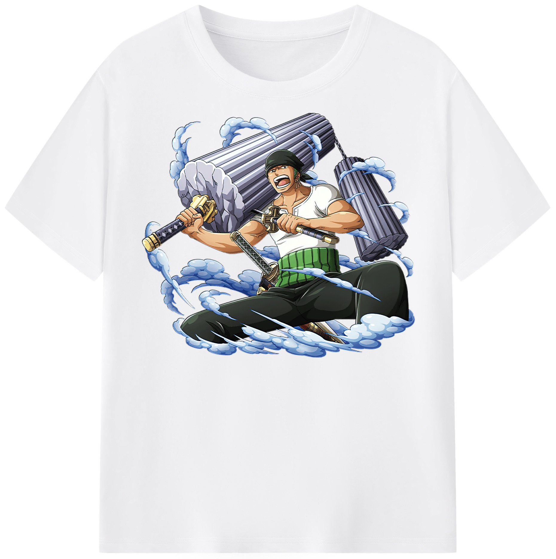 ワンピース ロロノア・ゾロ ONE PIECE Roronoa Zoro 綿100％半袖Tシャツ（フロントプリント）