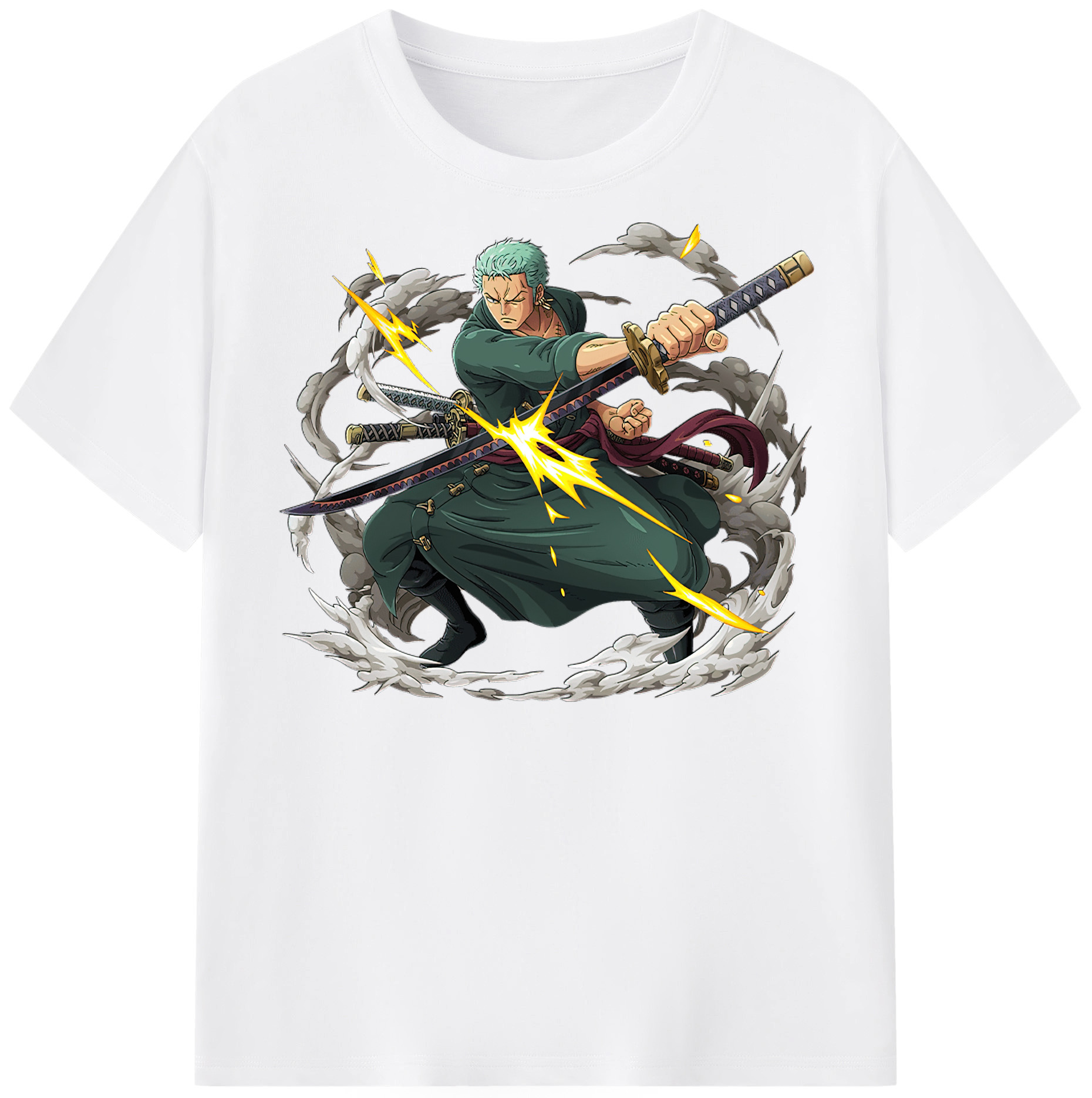 ワンピース ロロノア・ゾロ ONE PIECE Roronoa Zoro 綿100％半袖Tシャツ（フロントプリント）