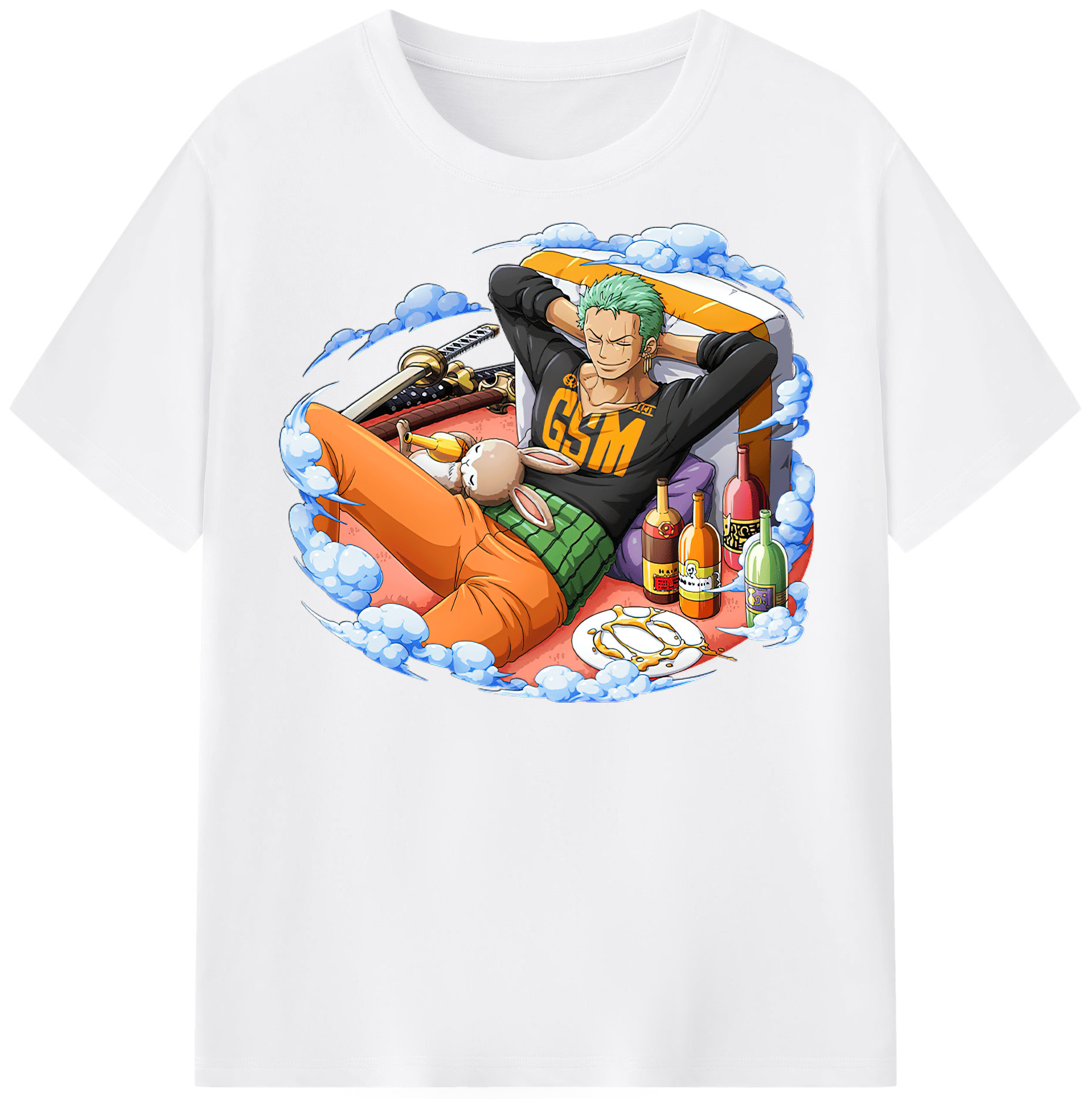 ワンピース ロロノア・ゾロ ONE PIECE Roronoa Zoro 綿100％半袖Tシャツ（フロントプリント）