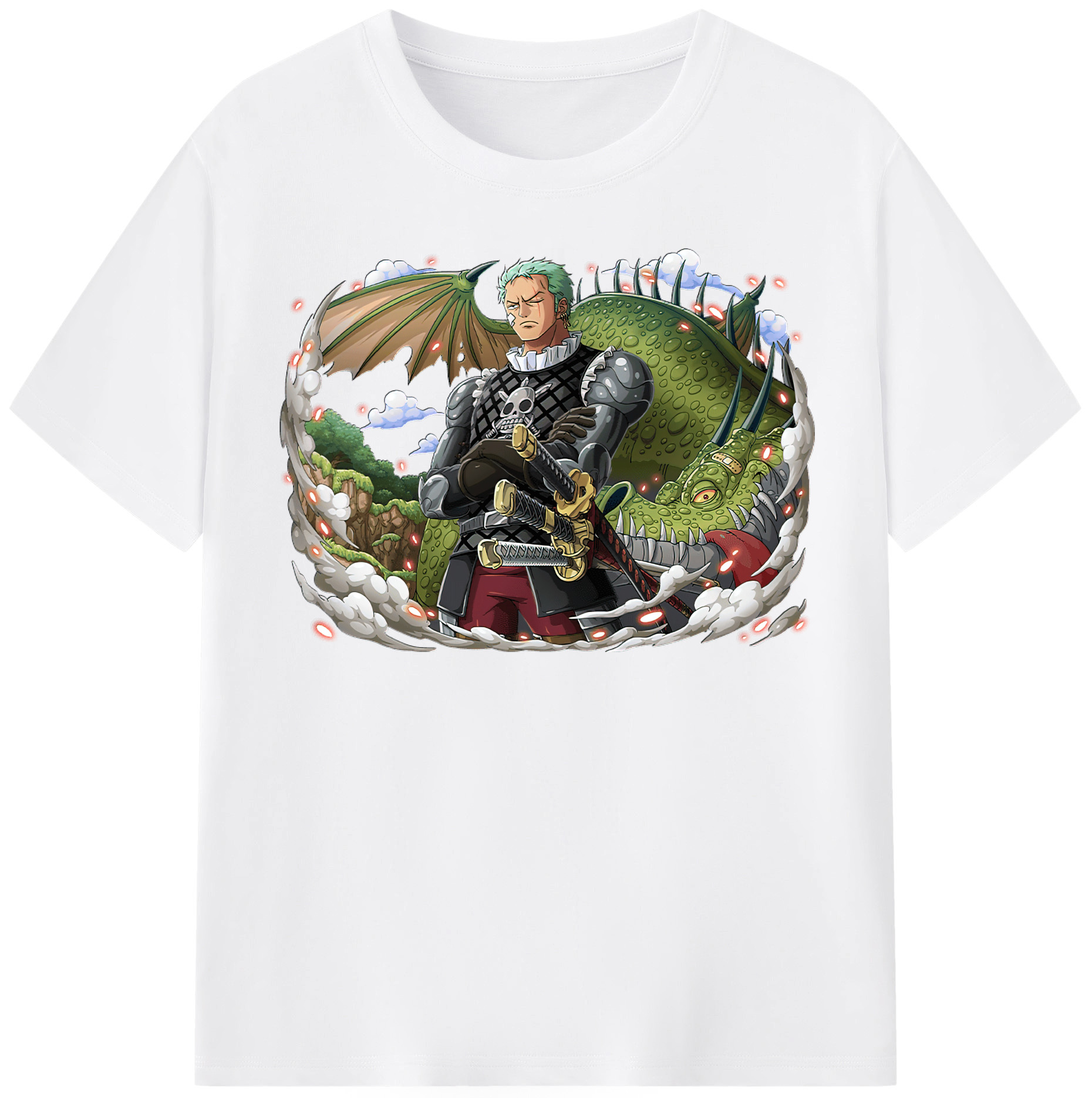 ワンピース ロロノア・ゾロ ONE PIECE Roronoa Zoro 綿100％半袖Tシャツ（フロントプリント）