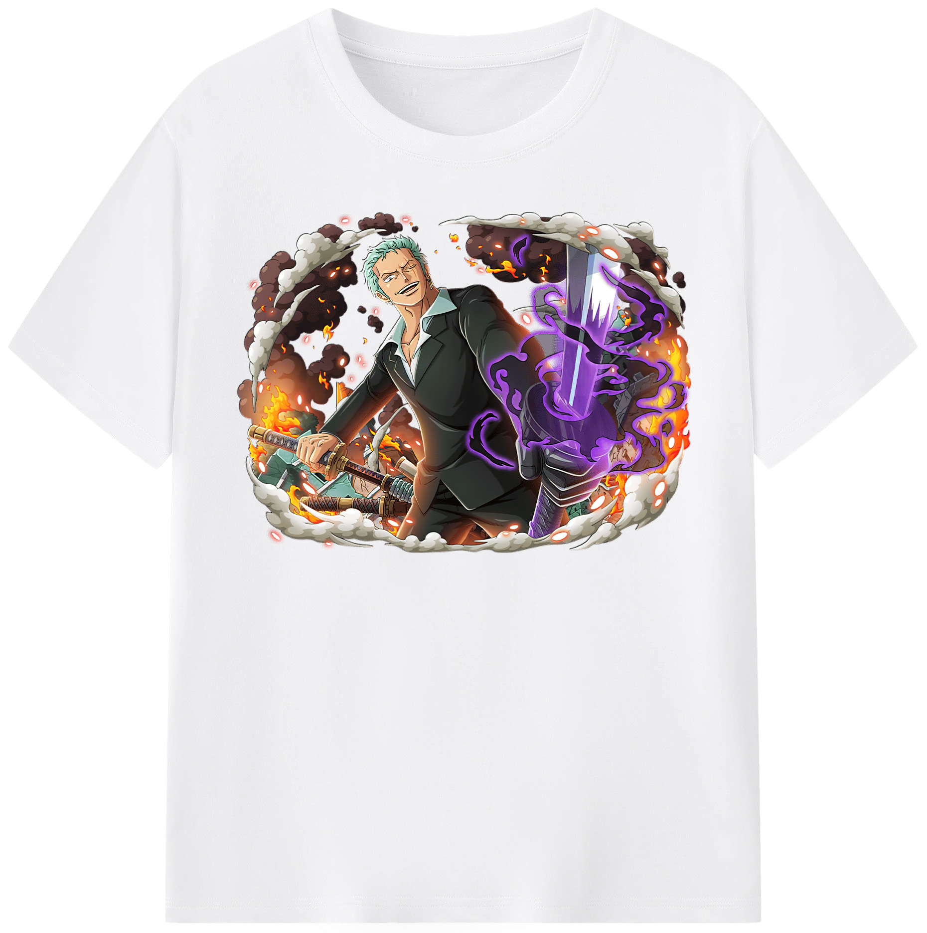 ワンピース ロロノア・ゾロ ONE PIECE Roronoa Zoro 綿100％半袖Tシャツ（フロントプリント）