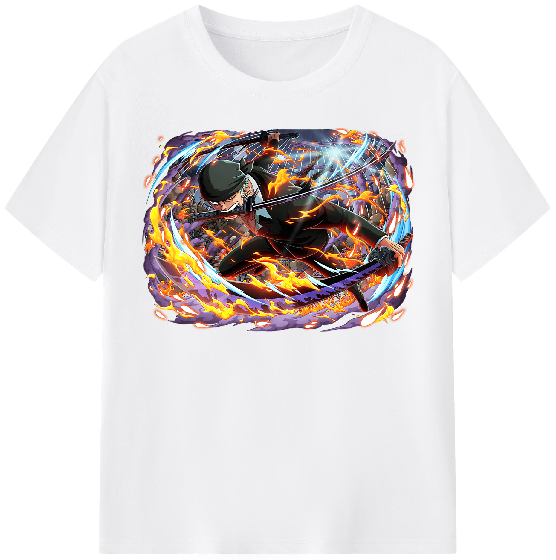 ワンピース ロロノア・ゾロ ONE PIECE Roronoa Zoro 綿100％半袖Tシャツ（フロントプリント）
