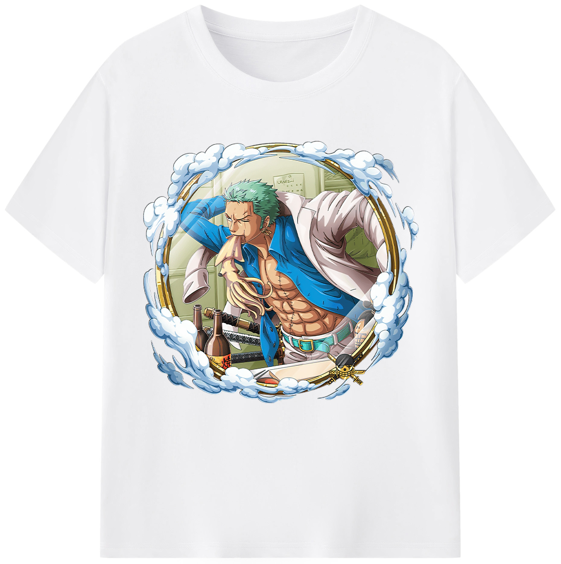 ワンピース ロロノア・ゾロ ONE PIECE Roronoa Zoro 綿100％半袖Tシャツ（フロントプリント）