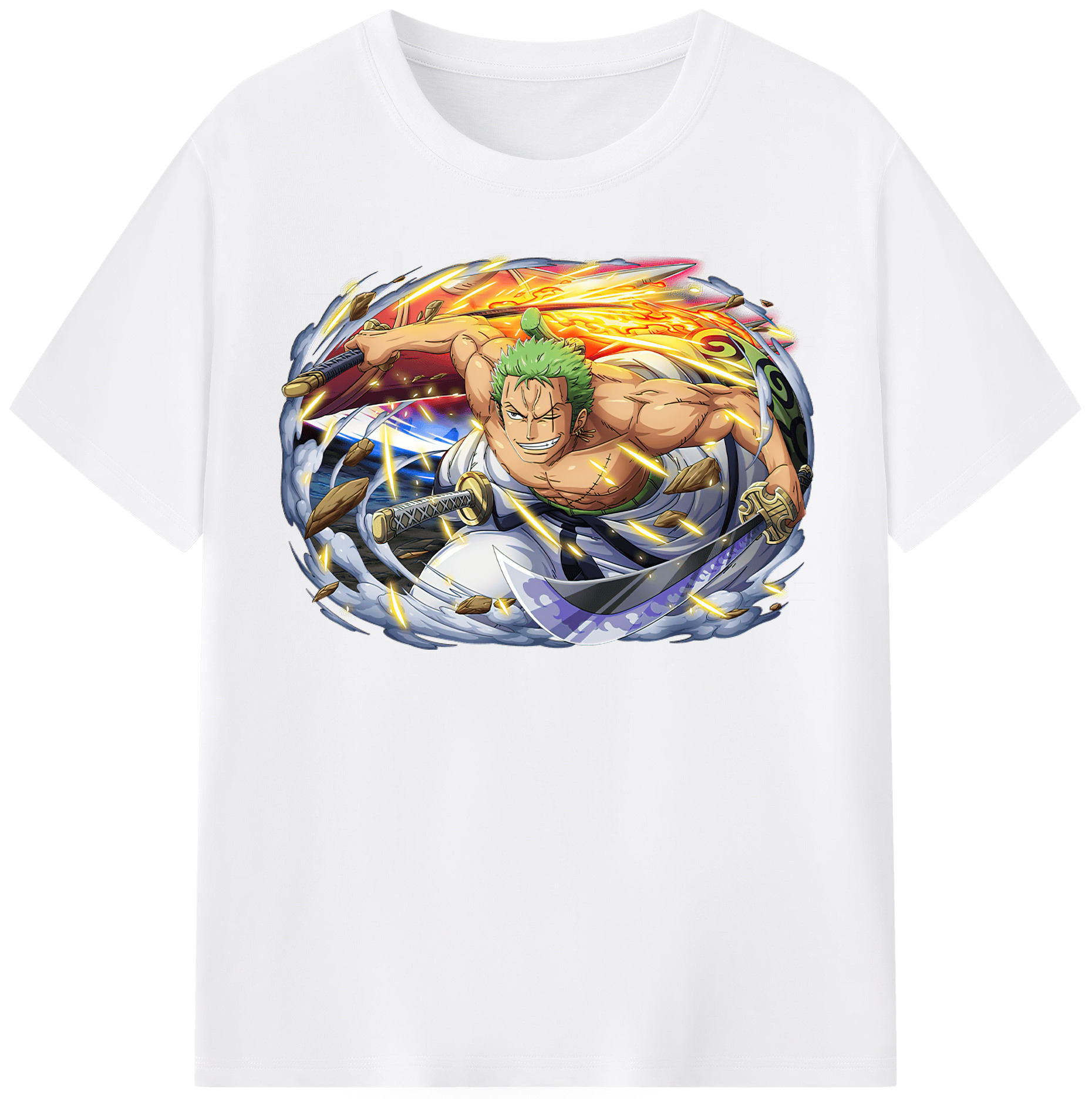 ワンピース ロロノア・ゾロ ONE PIECE Roronoa Zoro 綿100％半袖Tシャツ（フロントプリント）