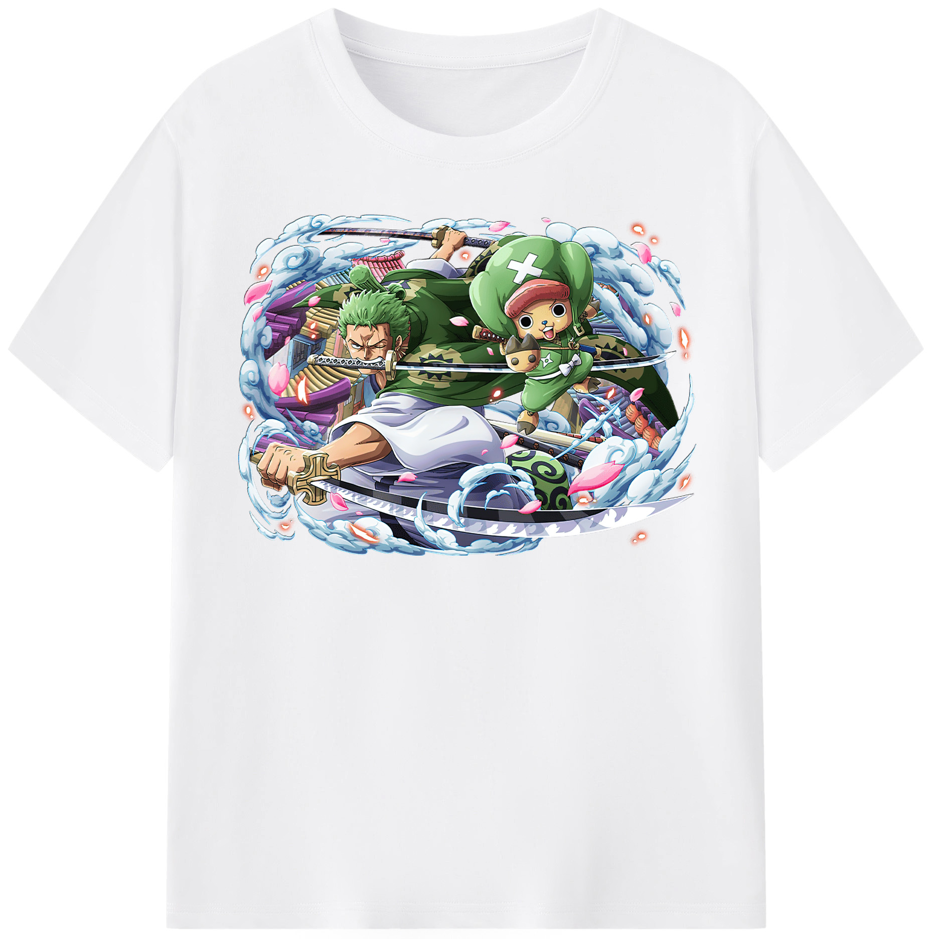 ワンピース ロロノア・ゾロ ONE PIECE Roronoa Zoro 綿100％半袖Tシャツ（フロントプリント）