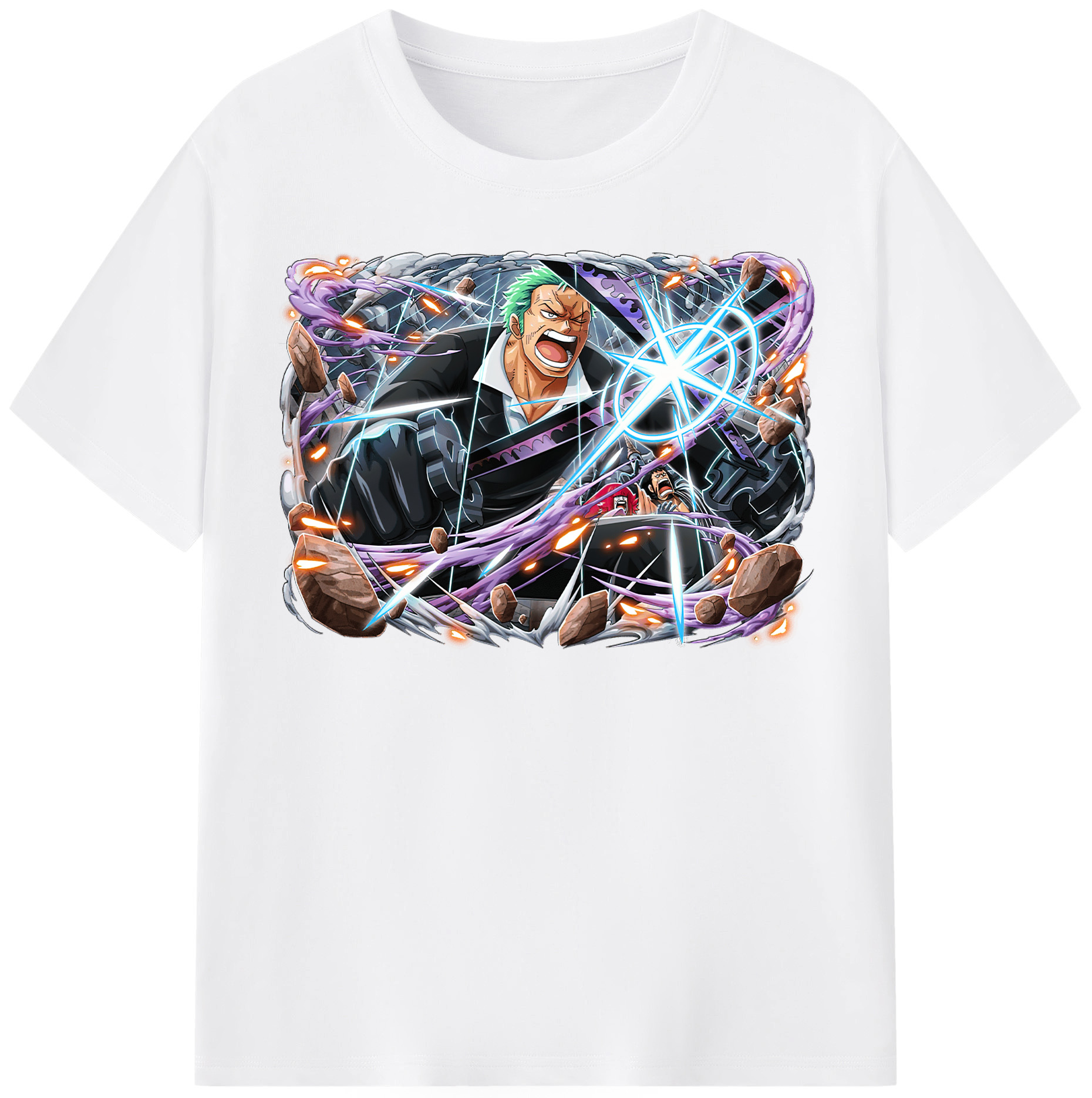 ワンピース ロロノア・ゾロ ONE PIECE Roronoa Zoro 綿100％半袖Tシャツ（フロントプリント）