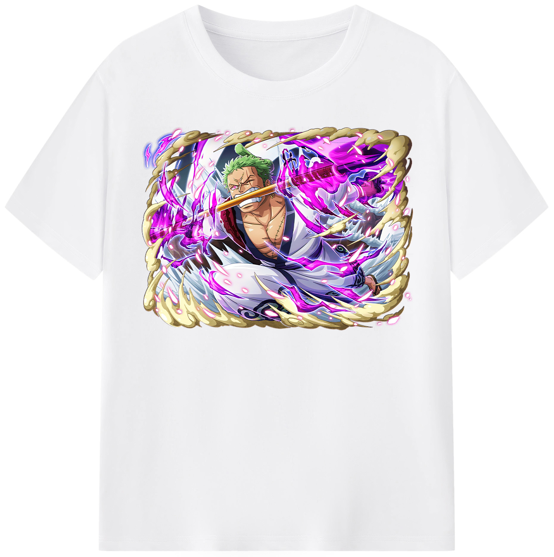 ワンピース ロロノア・ゾロ ONE PIECE Roronoa Zoro 綿100％半袖Tシャツ（フロントプリント）