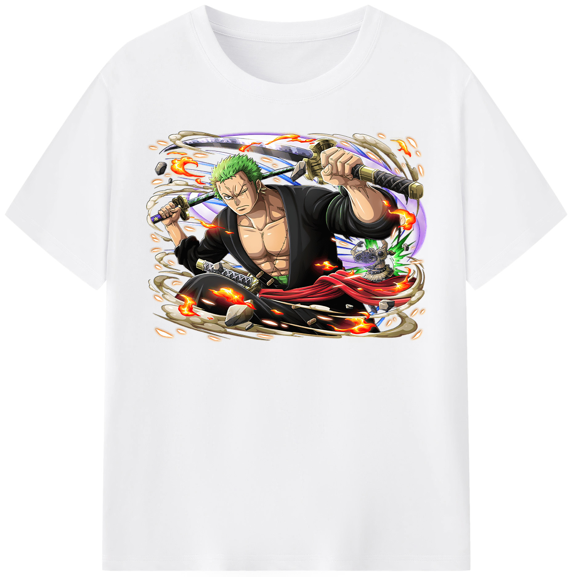 ワンピース ロロノア・ゾロ ONE PIECE Roronoa Zoro 綿100％半袖Tシャツ（フロントプリント）