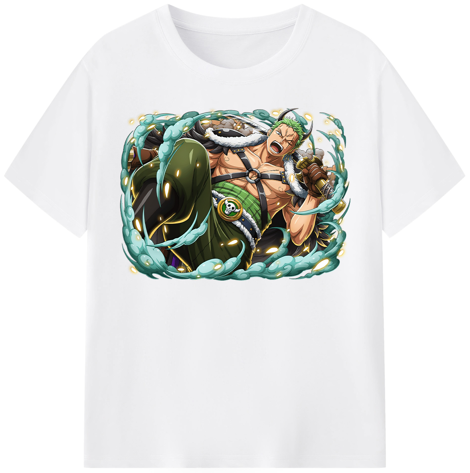 ワンピース ロロノア・ゾロ ONE PIECE Roronoa Zoro 綿100％半袖Tシャツ（フロントプリント）