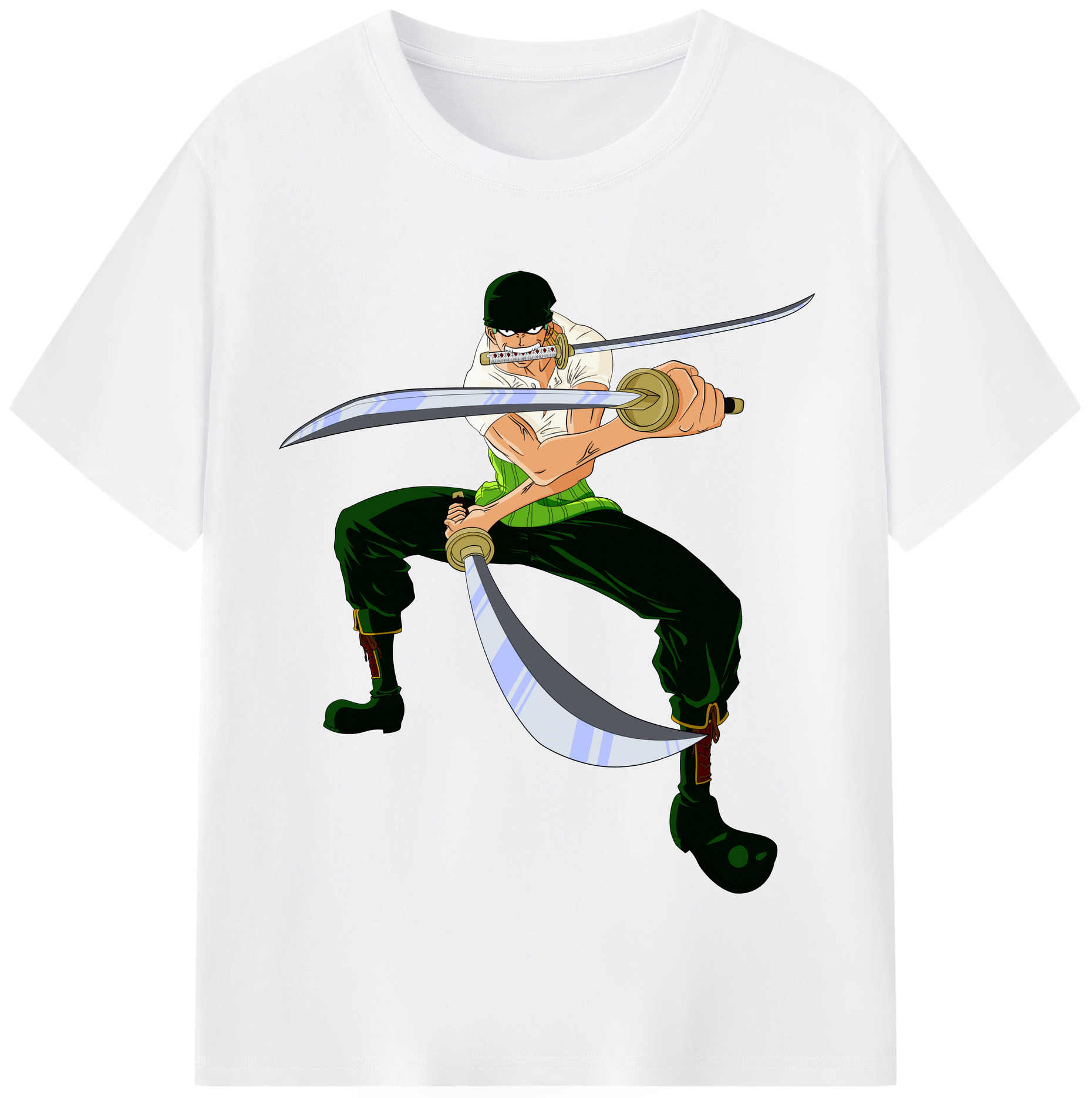 ワンピース ロロノア・ゾロ ONE PIECE Roronoa Zoro 綿100％半袖Tシャツ（フロントプリント）