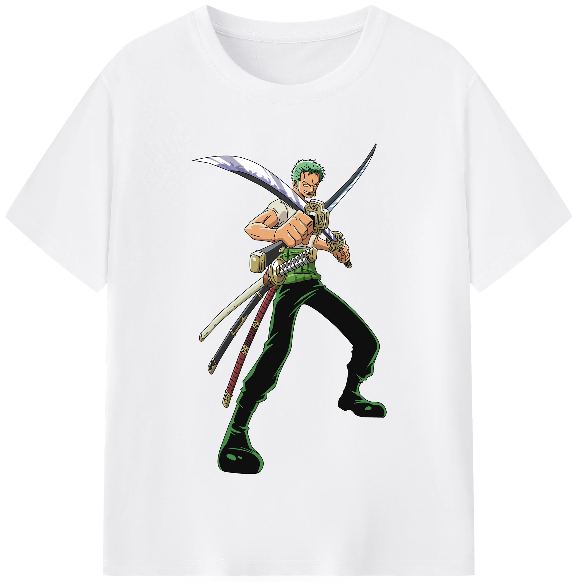 ワンピース ロロノア・ゾロ ONE PIECE Roronoa Zoro 綿100％半袖Tシャツ（フロントプリント）