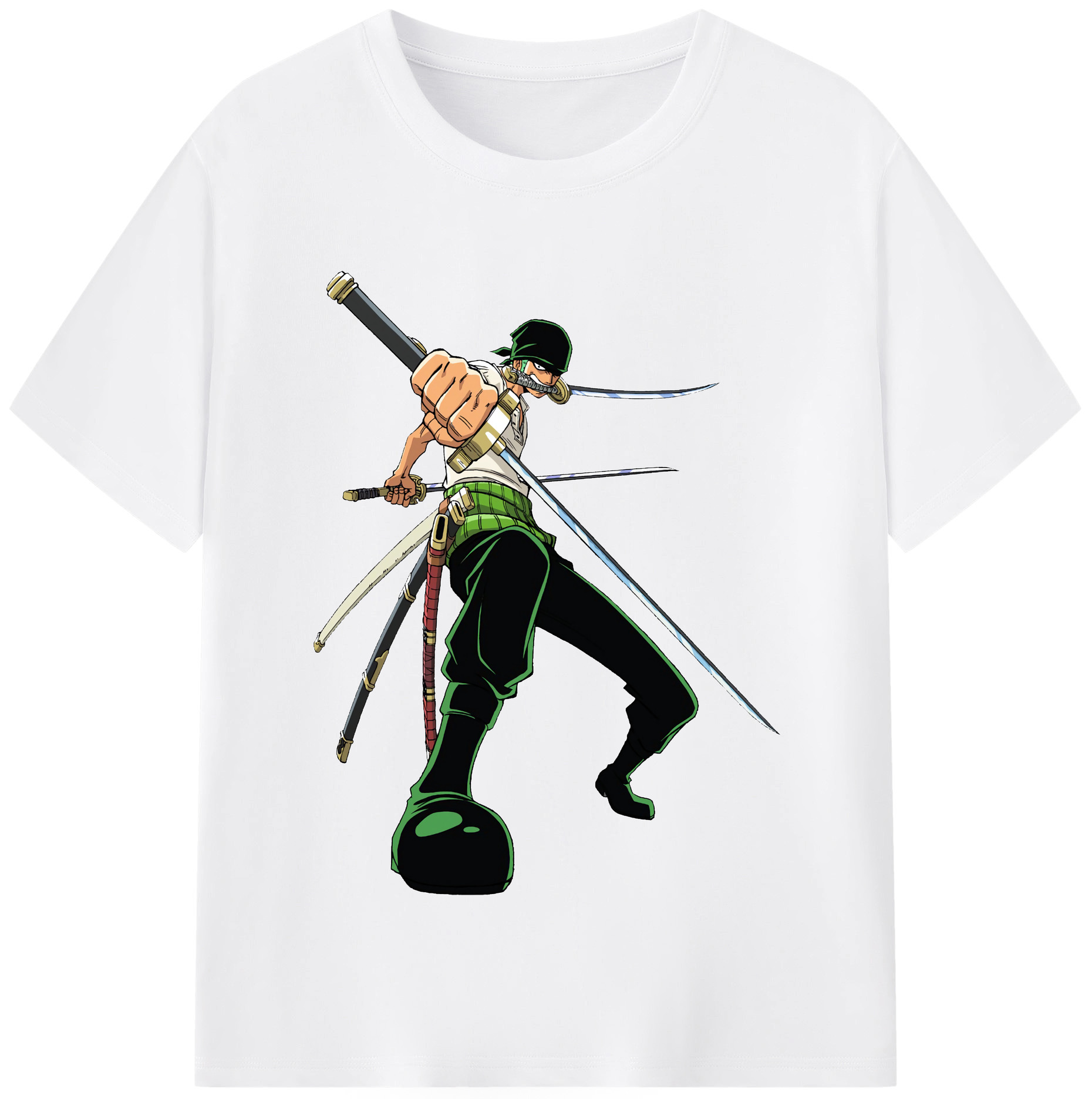 ワンピース ロロノア・ゾロ ONE PIECE Roronoa Zoro 綿100％半袖Tシャツ（フロントプリント）
