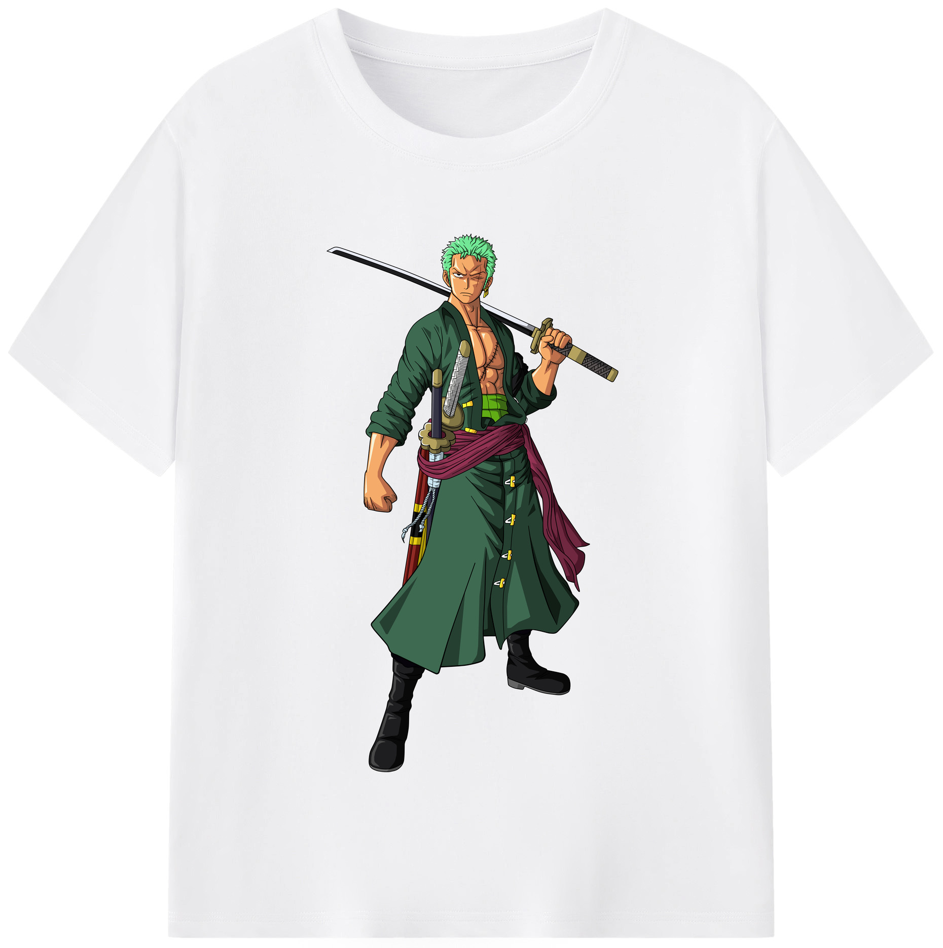 ワンピース ロロノア・ゾロ ONE PIECE Roronoa Zoro 綿100％半袖Tシャツ（フロントプリント）