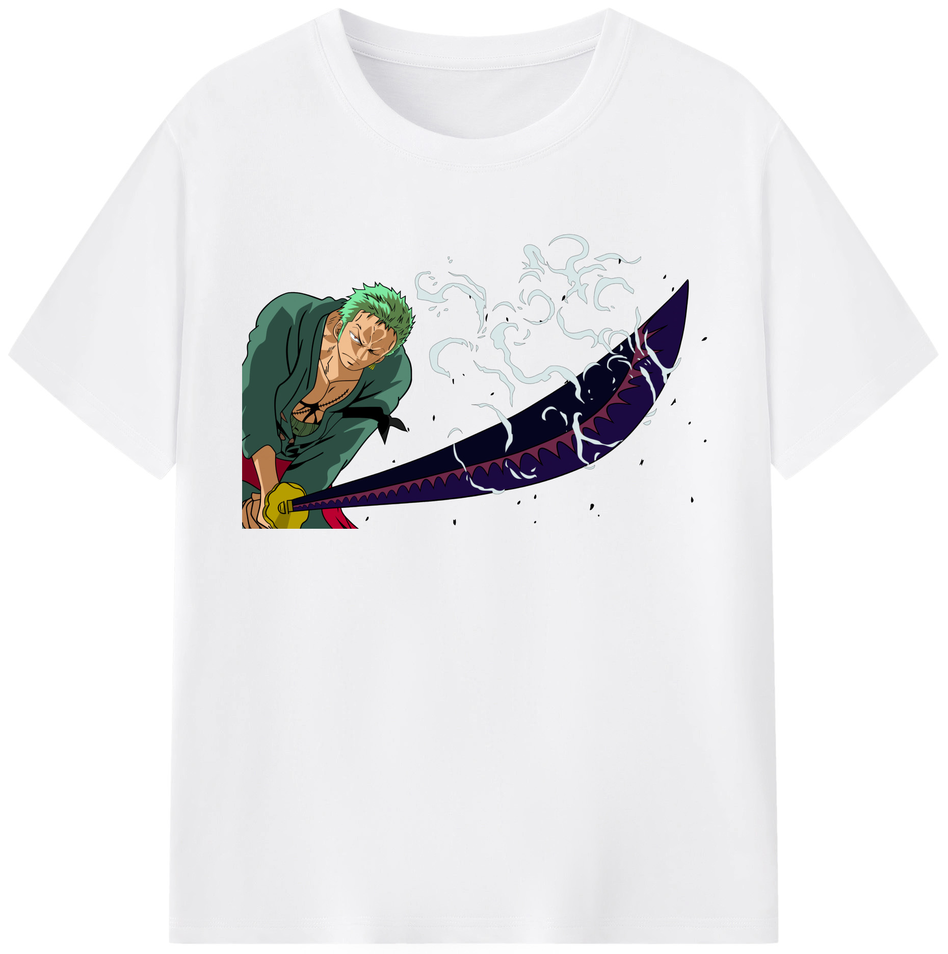 ワンピース ロロノア・ゾロ ONE PIECE Roronoa Zoro 綿100％半袖Tシャツ（フロントプリント）