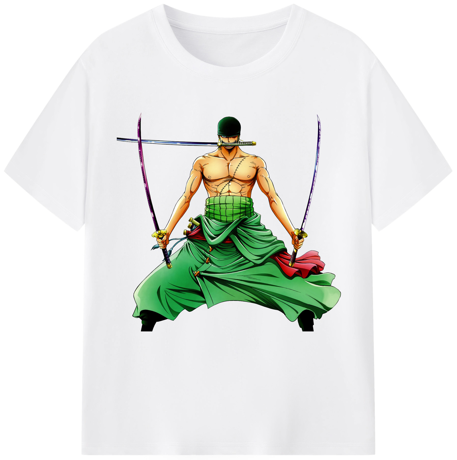 ワンピース ロロノア・ゾロ ONE PIECE Roronoa Zoro 綿100％半袖Tシャツ（フロントプリント）