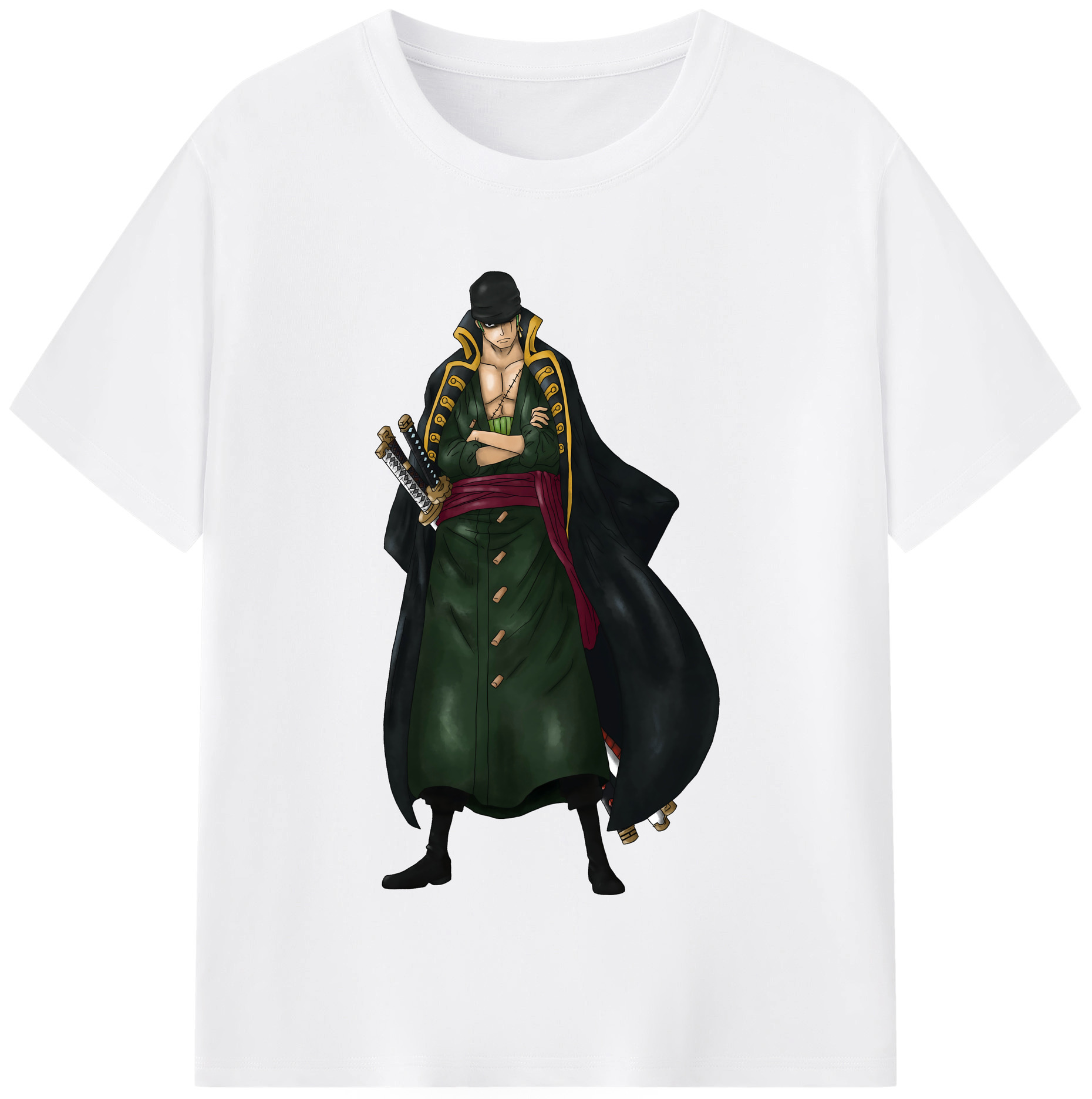 ワンピース ロロノア・ゾロ ONE PIECE Roronoa Zoro 綿100％半袖Tシャツ（フロントプリント）