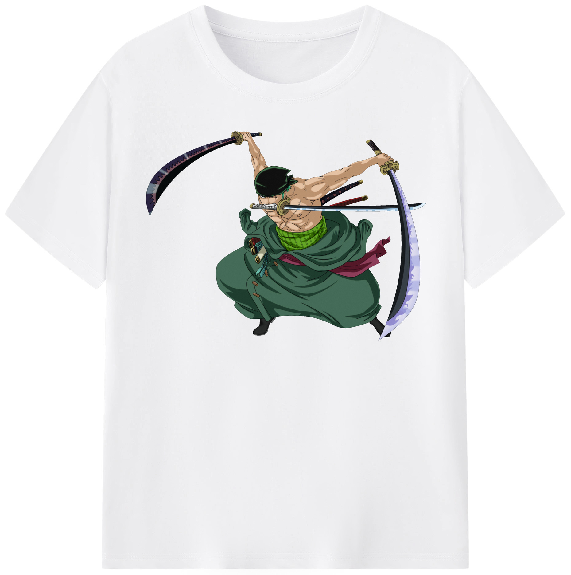 ワンピース ロロノア・ゾロ ONE PIECE Roronoa Zoro 綿100％半袖Tシャツ（フロントプリント）