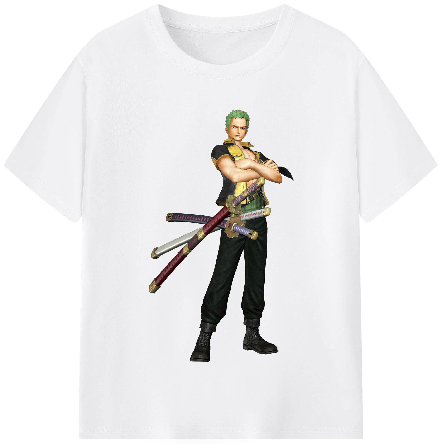 ワンピース ロロノア・ゾロ ONE PIECE Roronoa Zoro 綿100％半袖Tシャツ（フロントプリント）