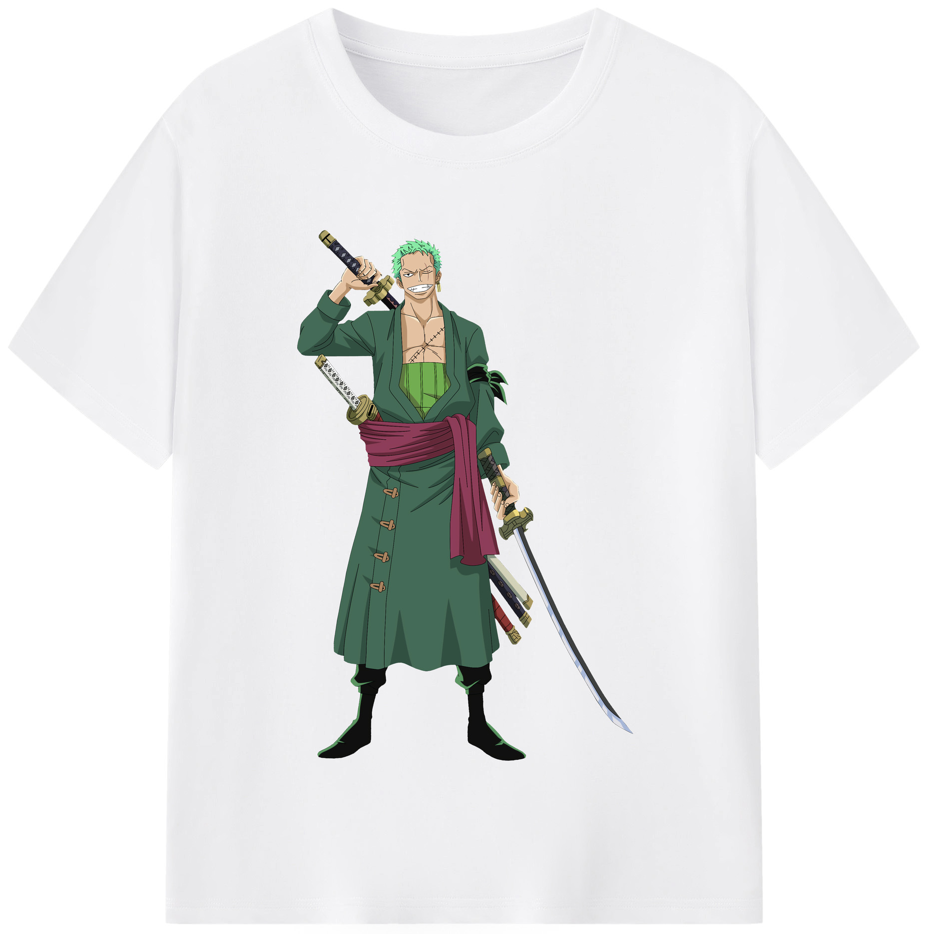 ワンピース ロロノア・ゾロ ONE PIECE Roronoa Zoro 綿100％半袖Tシャツ（フロントプリント）