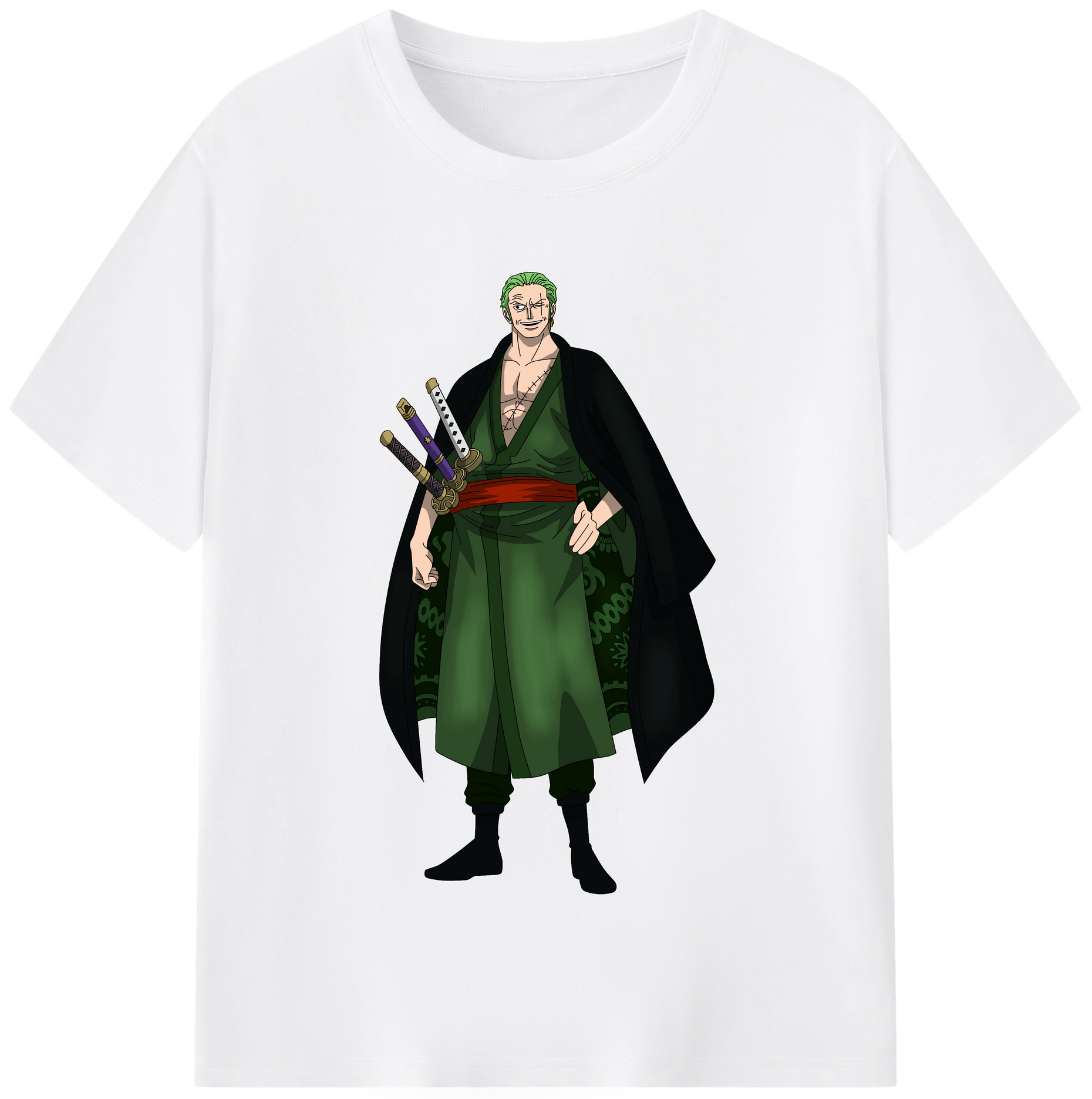 ワンピース ロロノア・ゾロ ONE PIECE Roronoa Zoro 綿100％半袖Tシャツ（フロントプリント）
