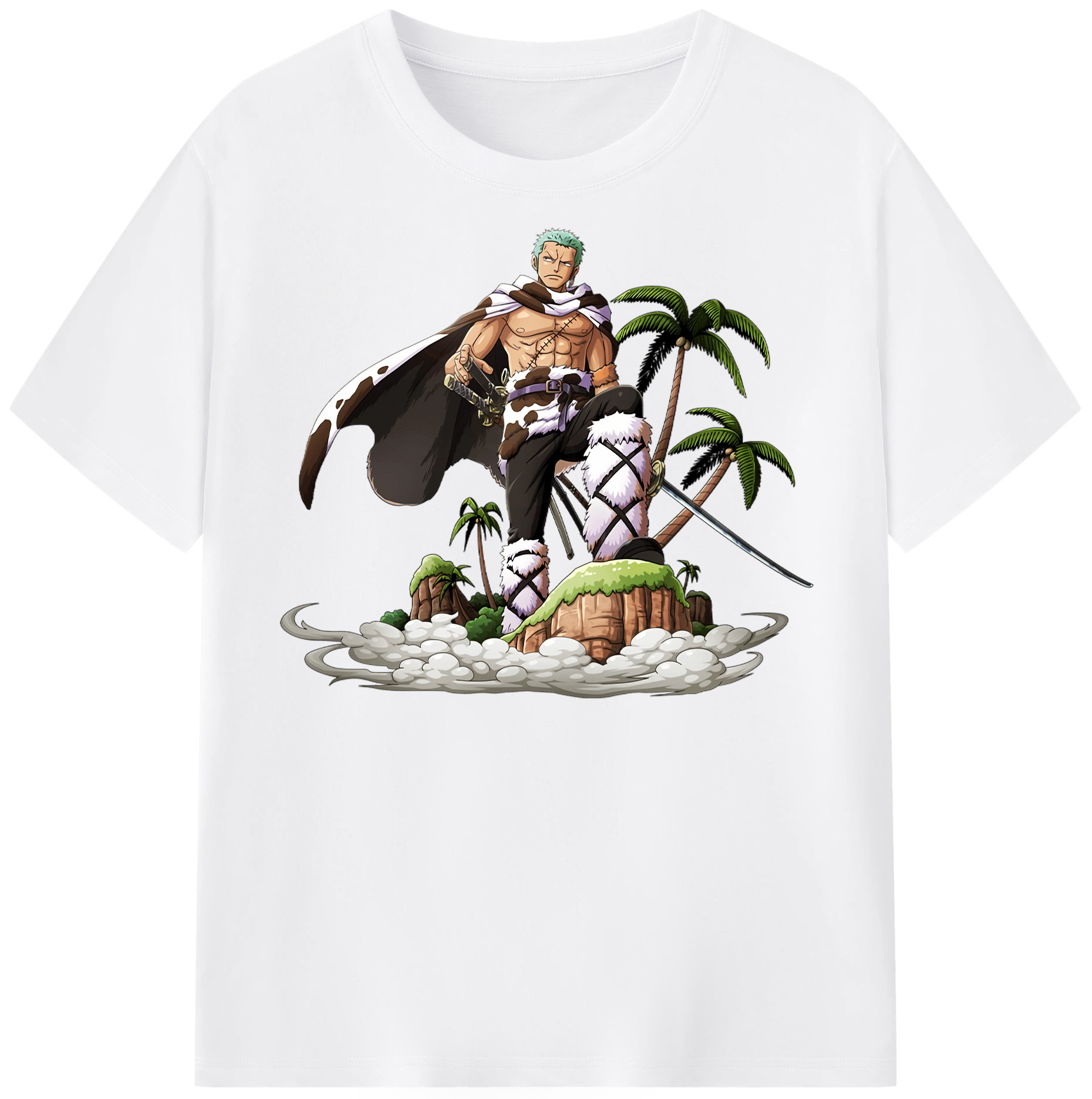 ワンピース ロロノア・ゾロ ONE PIECE Roronoa Zoro 綿100％半袖Tシャツ（フロントプリント）