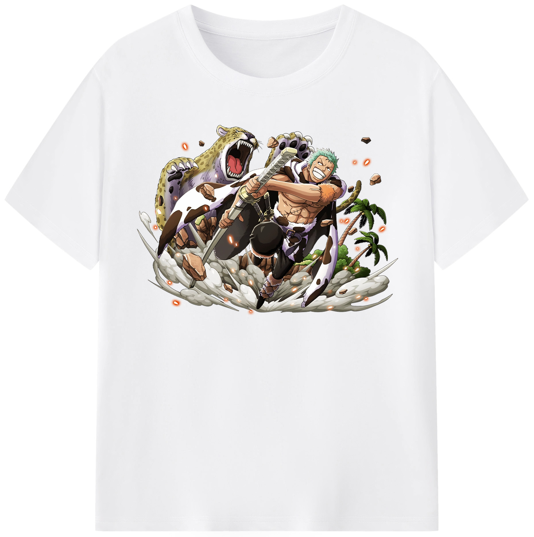 ワンピース ロロノア・ゾロ ONE PIECE Roronoa Zoro 綿100％半袖Tシャツ（フロントプリント）