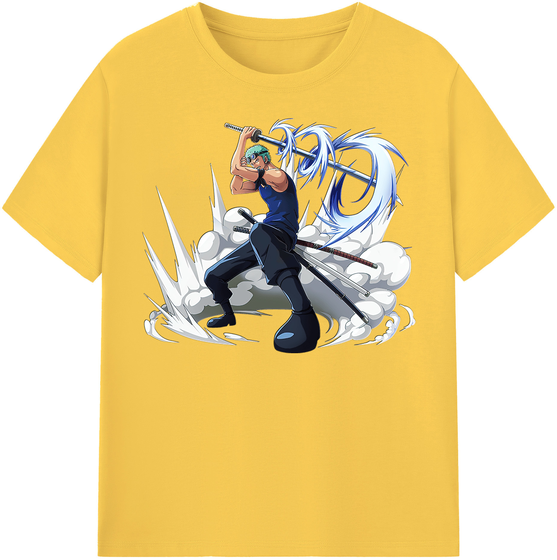 ワンピース ロロノア・ゾロ ONE PIECE Roronoa Zoro 綿100％半袖Tシャツ（フロントプリント）